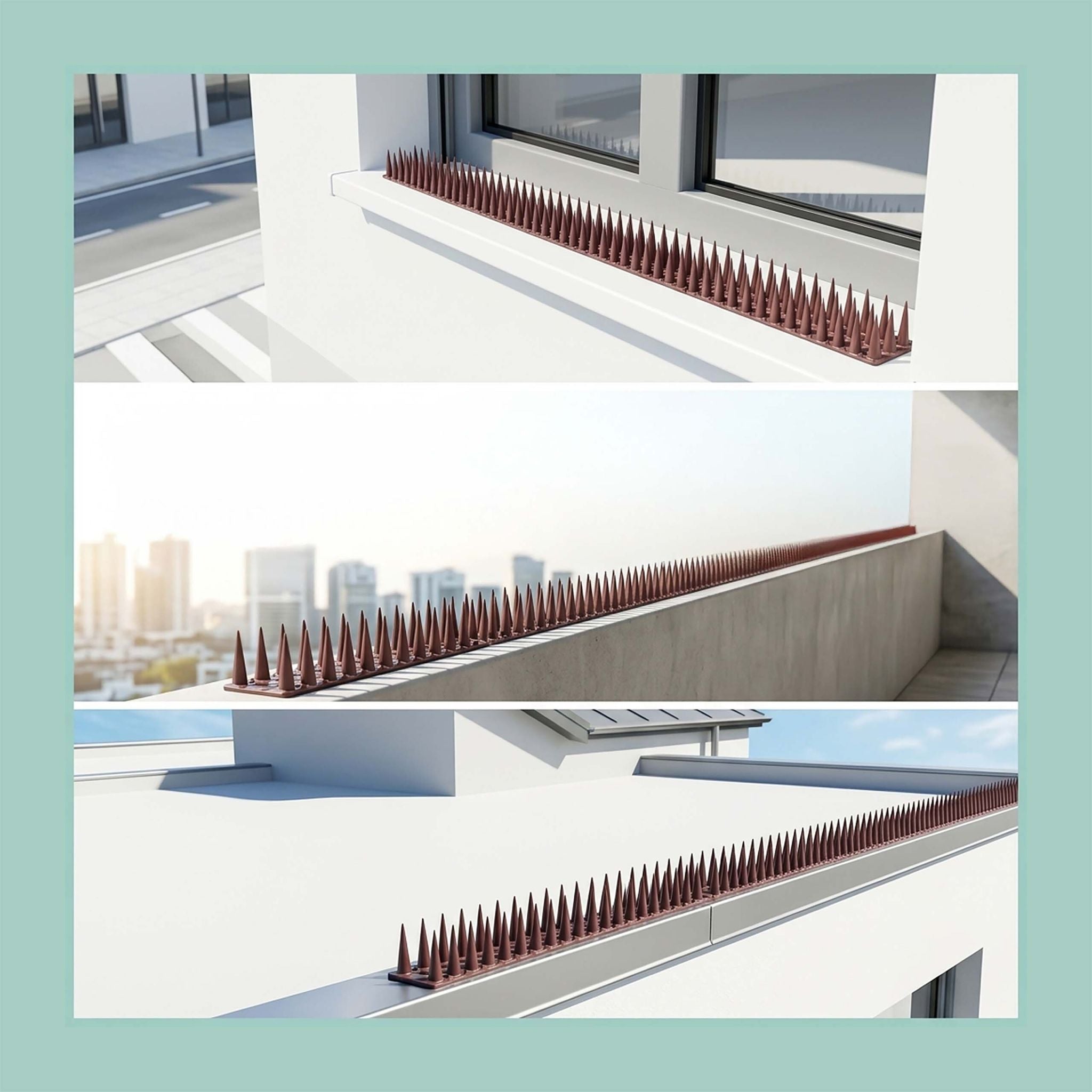 Vogelabwehr Spikes 20er-Set Dunkelbraun von Relaxdays