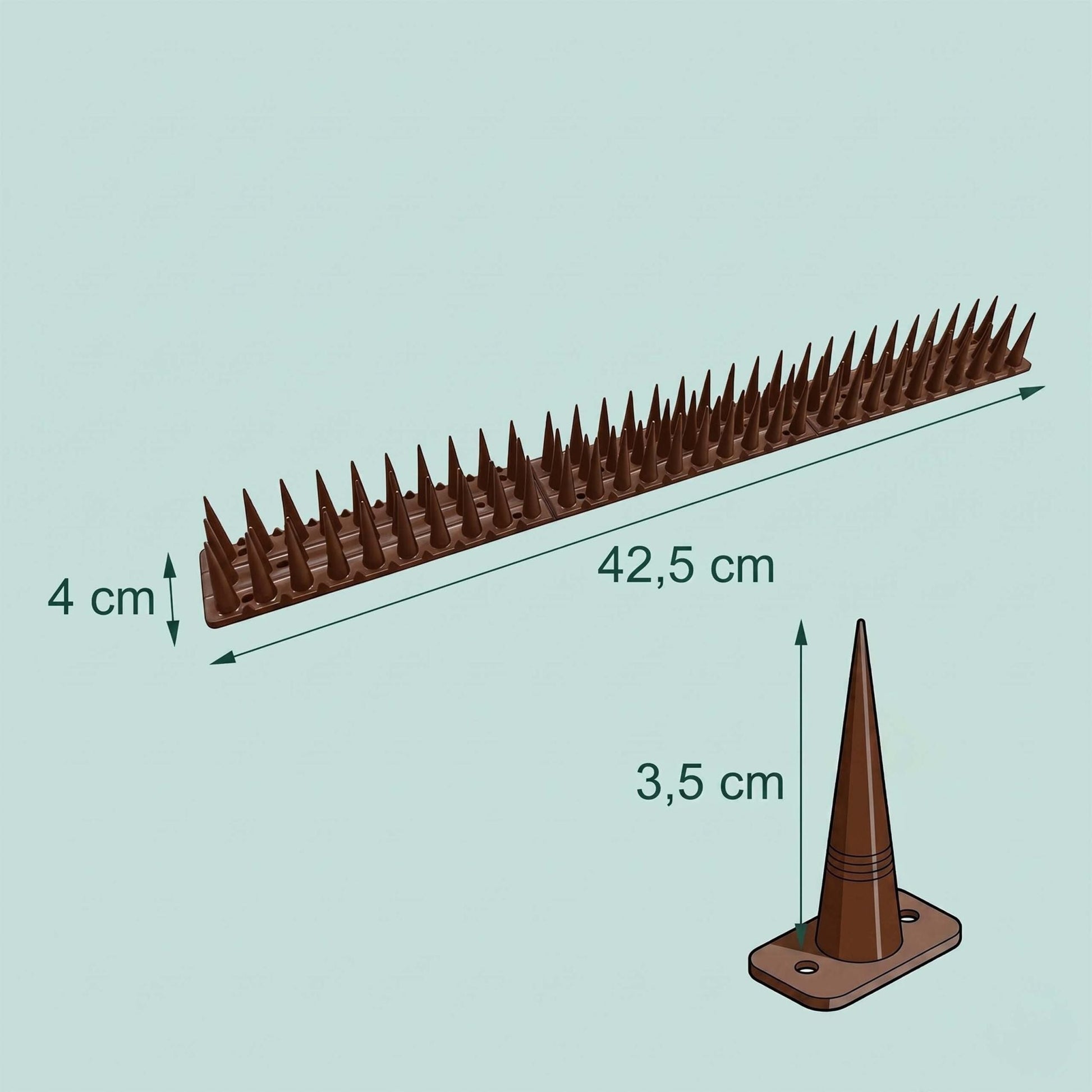 Vogelabwehr Spikes 20er-Set Dunkelbraun von Relaxdays