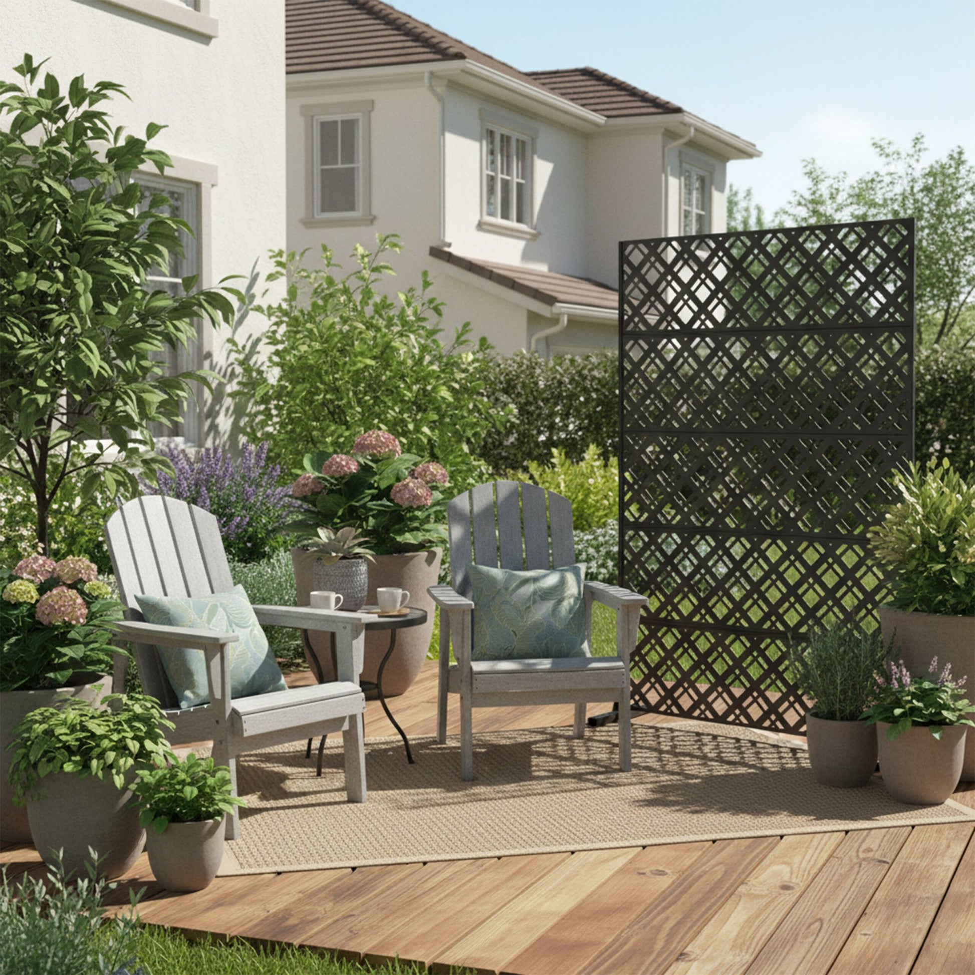 Sichtschutz für Garten Rautenmotiv Schwarz von Relaxdays