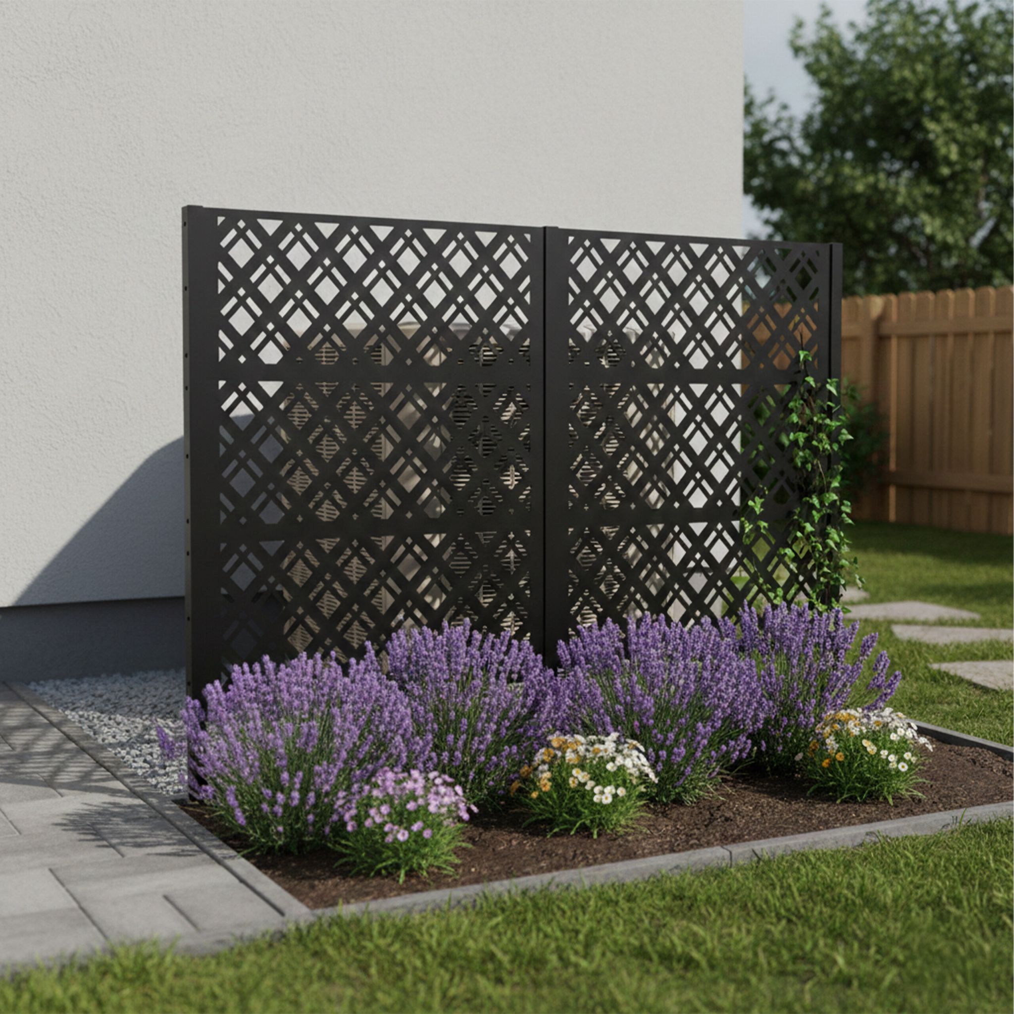 Mülltonnenverkleidung 120cm Höhe Schwarz von Relaxdays