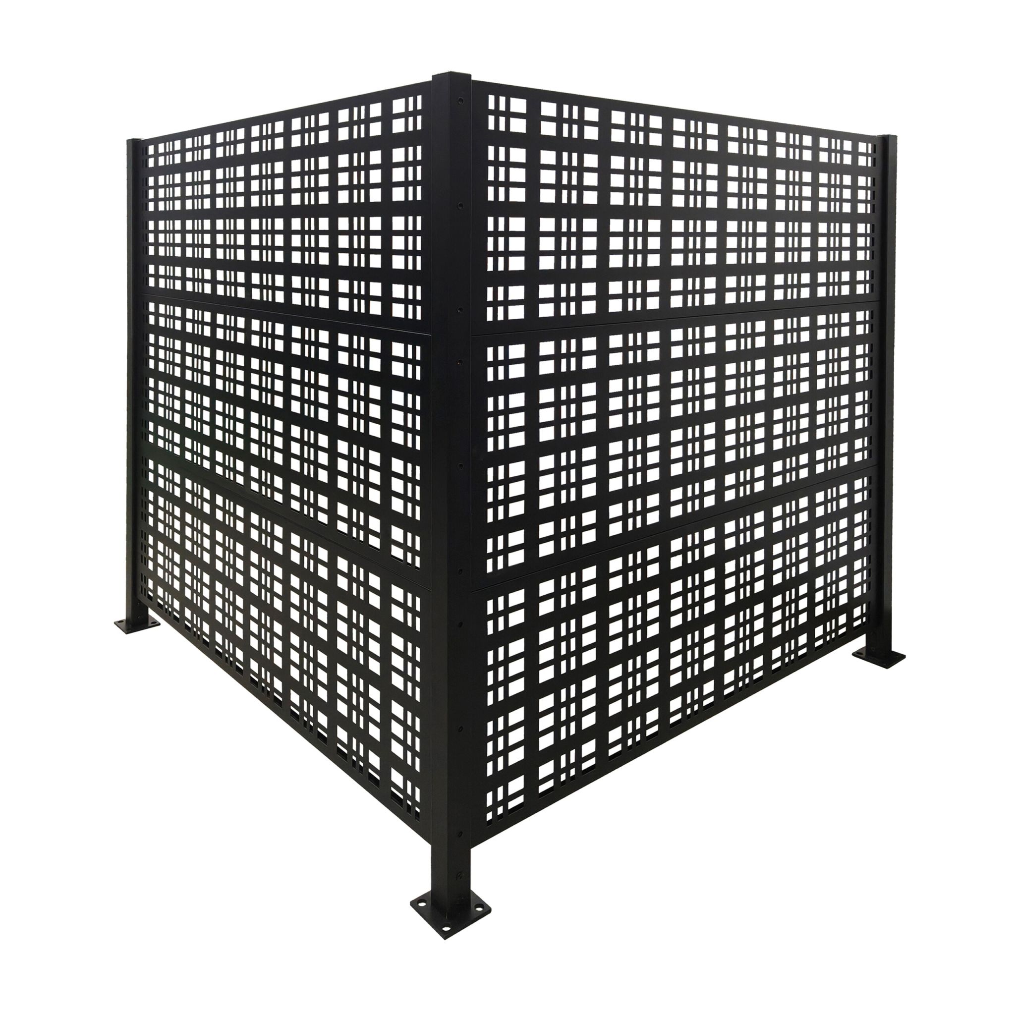 Mülltonnenverkleidung 120cm Höhe Schwarz von Relaxdays