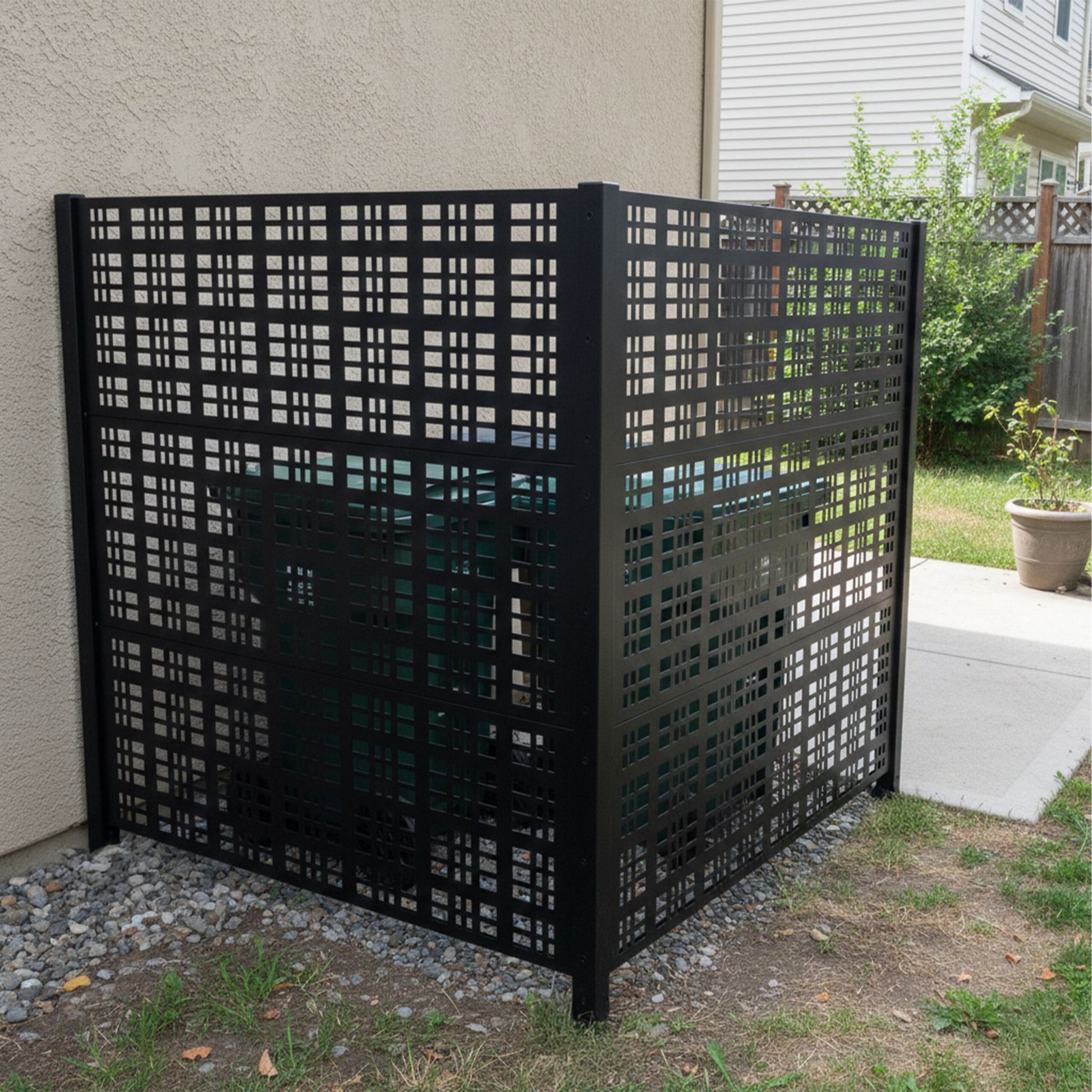 Mülltonnenverkleidung 120cm Höhe Schwarz von Relaxdays