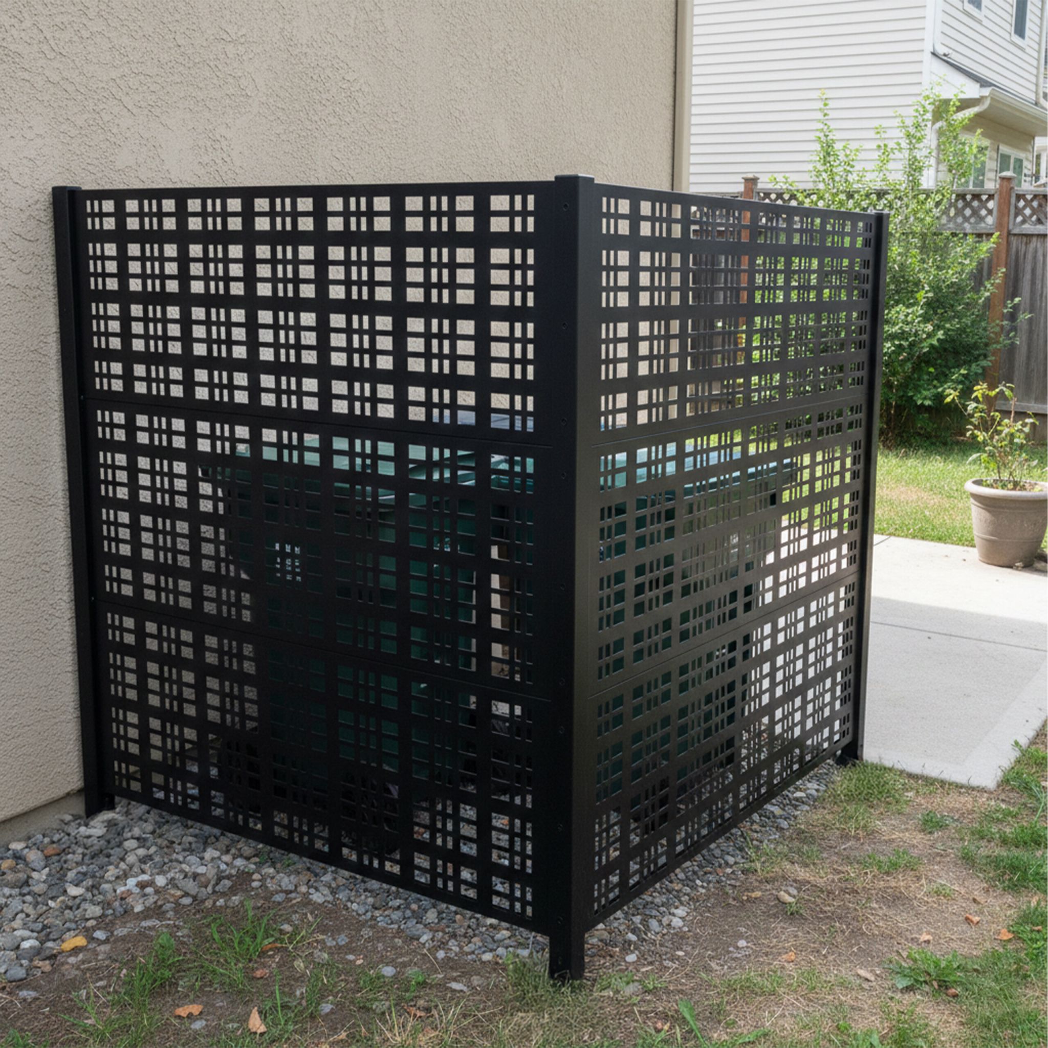 Mülltonnenverkleidung 120cm Höhe Schwarz von Relaxdays