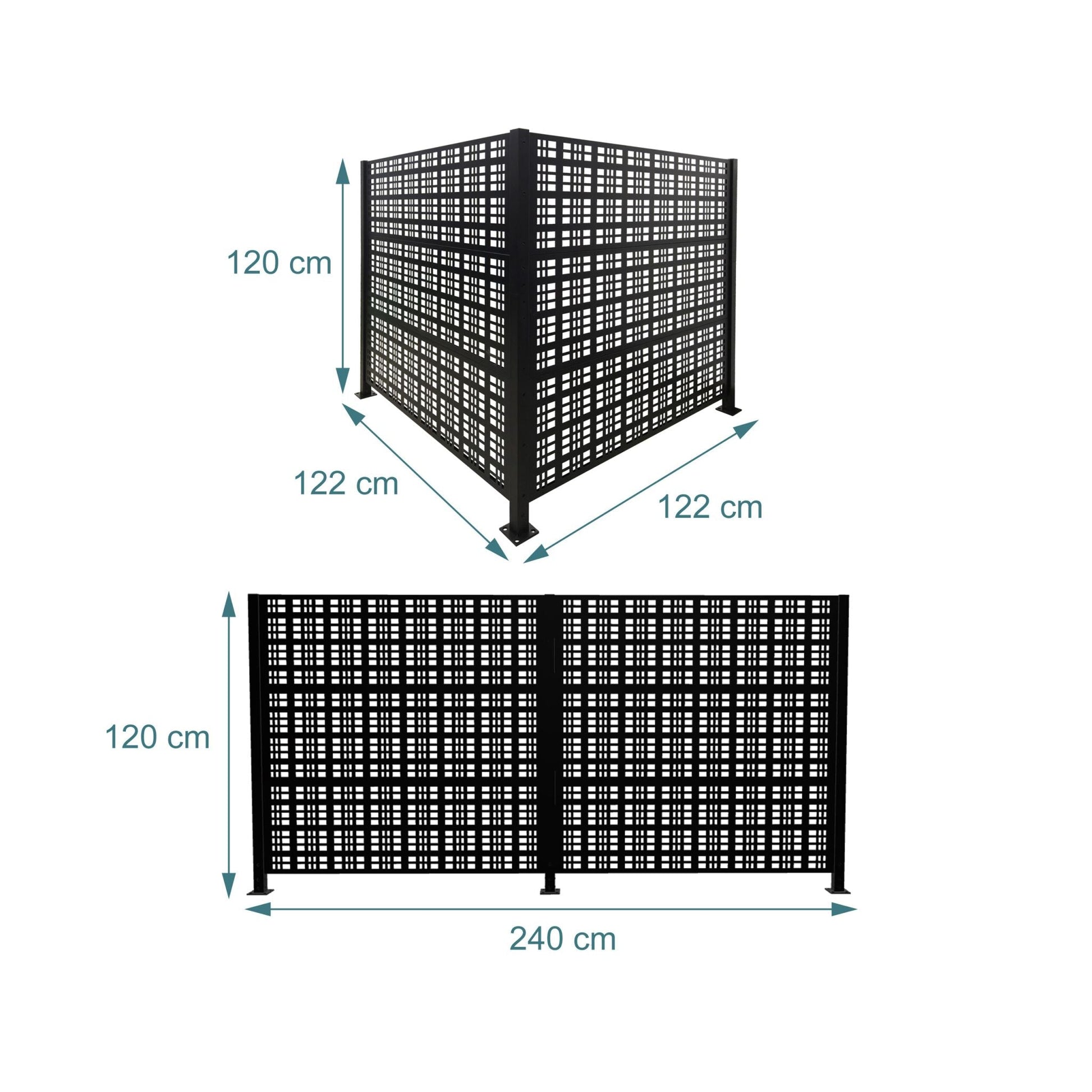 Mülltonnenverkleidung 120cm Höhe Schwarz von Relaxdays