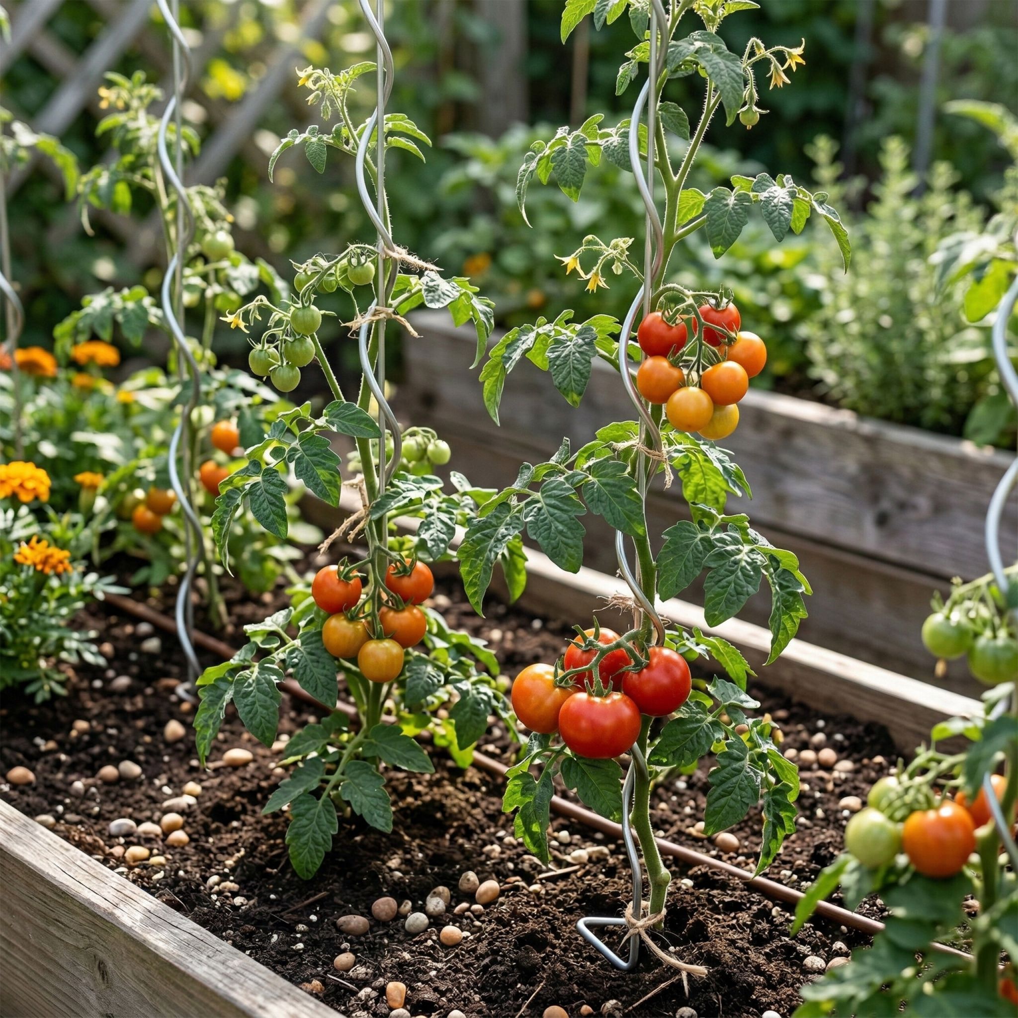 Tomaten Spiralstab Set 170cm Silber von Relaxdays