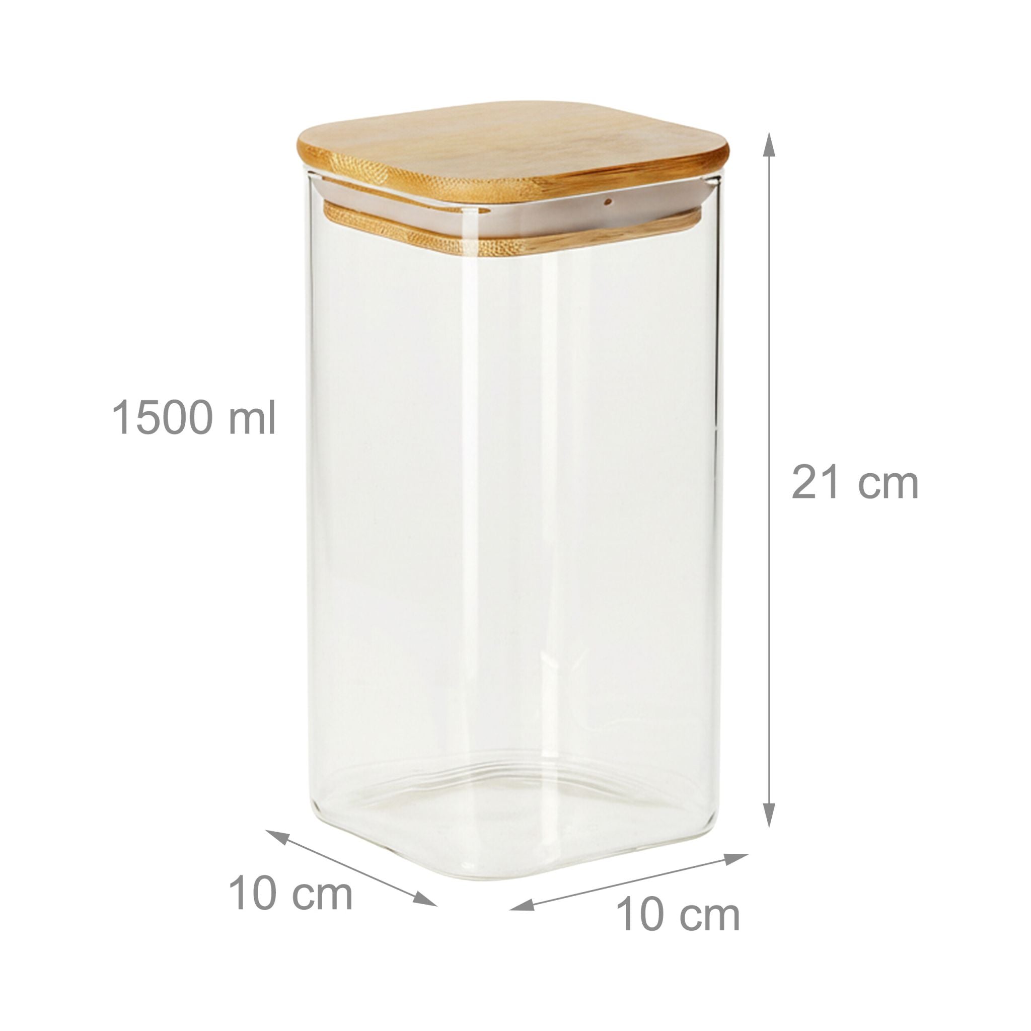 Vorratsgläser mit Deckel 1500ml 3er-Set Transparent