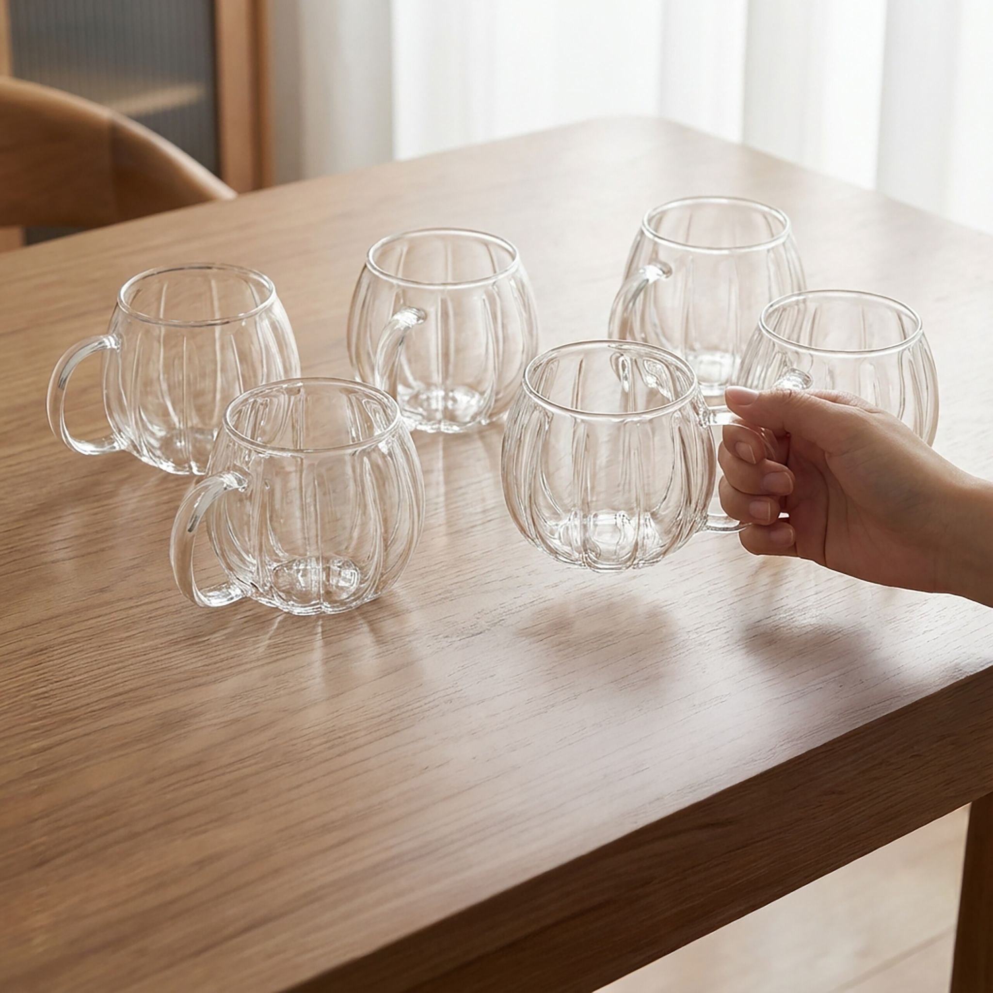 Gläser mit Henkel 6er-Set Transparent von Relaxdays