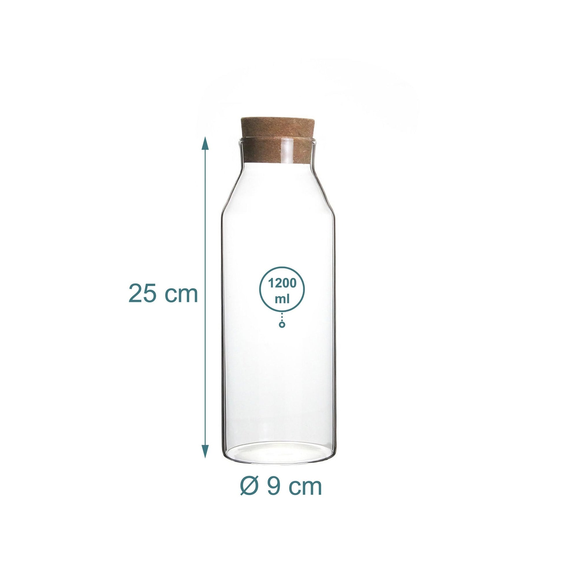 Glaskaraffe Set mit Deckel Hellbraun-Transparent von Relaxdays