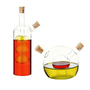 2 in 1 Essig-Öl-Flasche 2er-Set Braun-Transparent