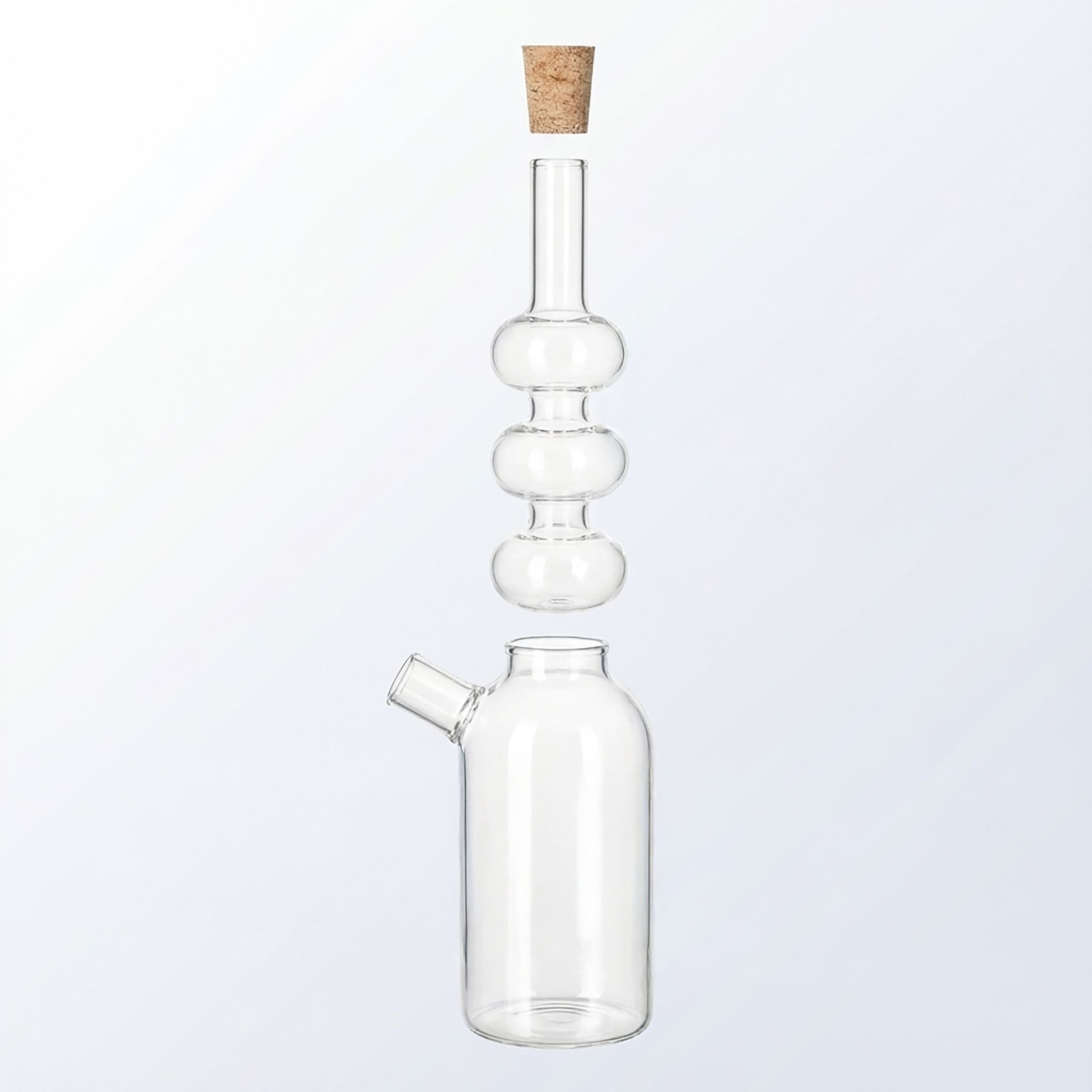 2 in 1 Essig-Öl-Flasche 2er-Set Braun-Transparent
