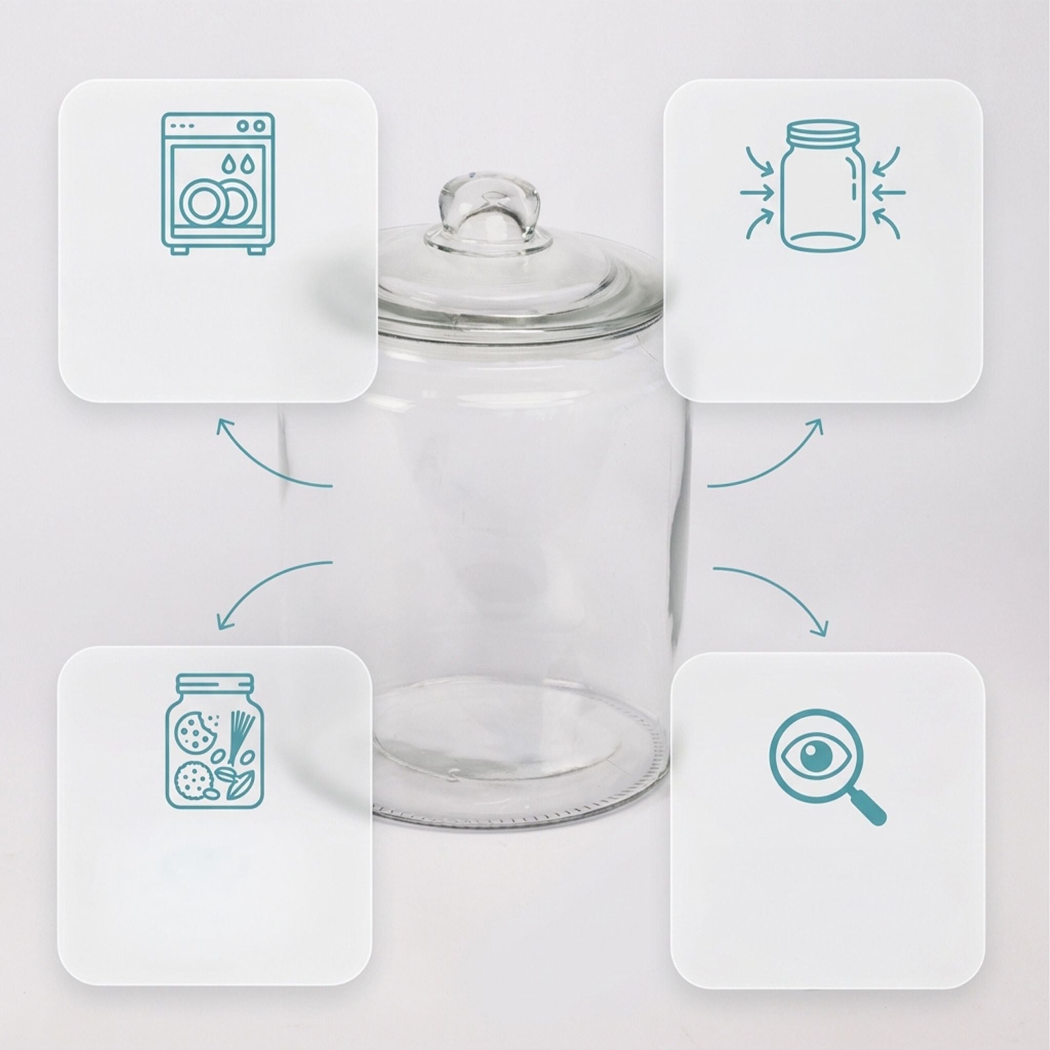 Vorratsglas mit Deckel Transparent von Relaxdays