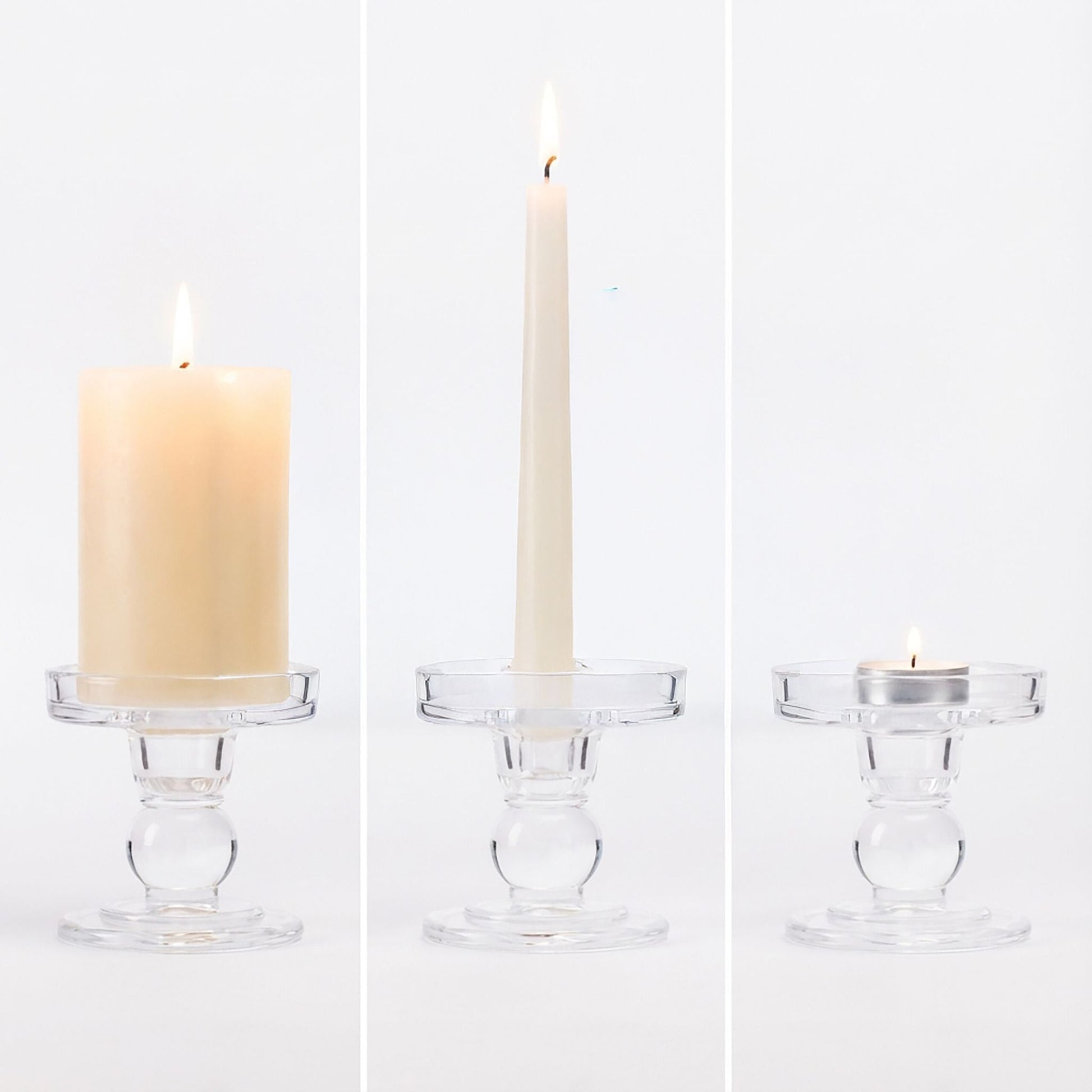 Kerzenhalter Glas 2er-Set Transparent von Relaxdays