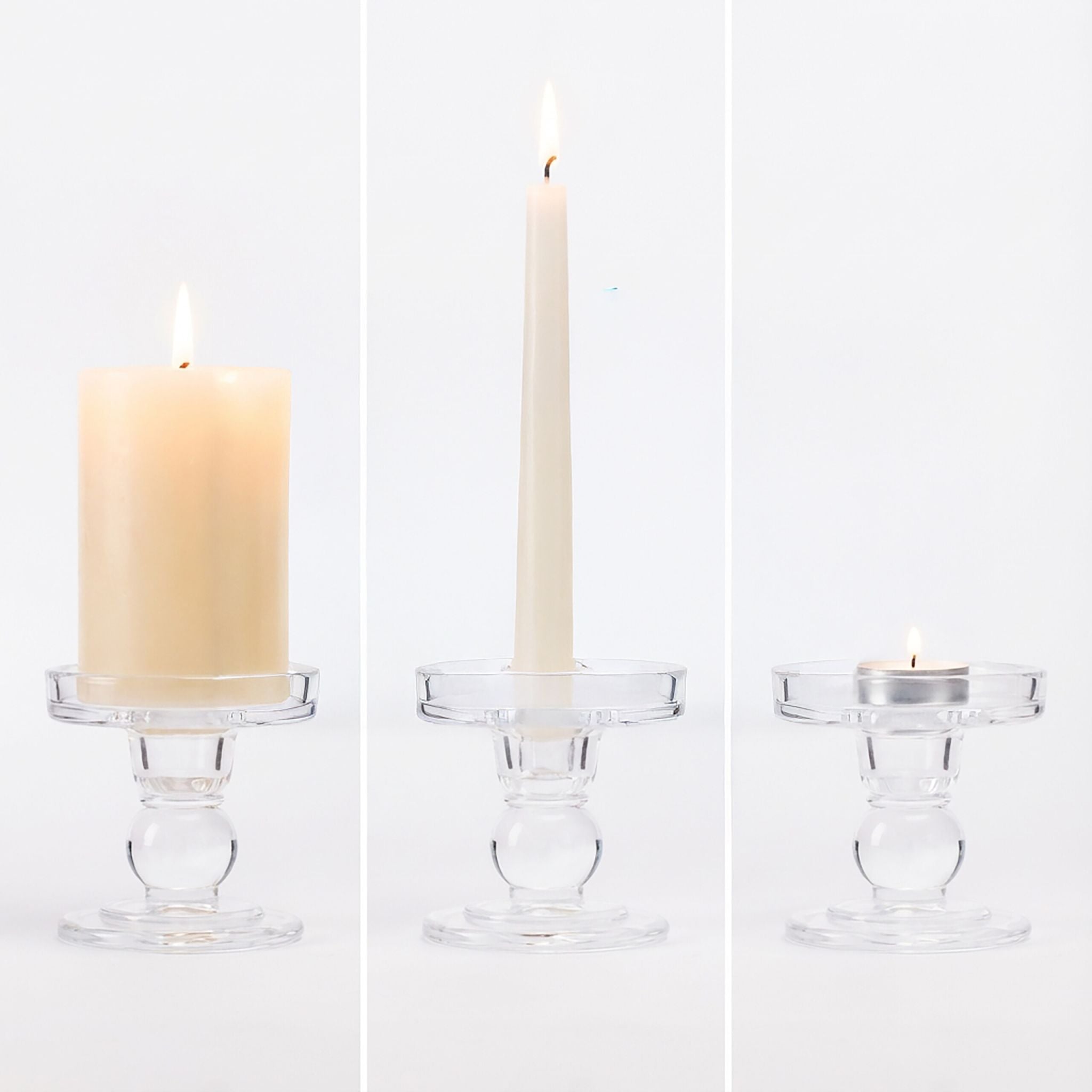 Kerzenhalter Glas 2er-Set Transparent von Relaxdays