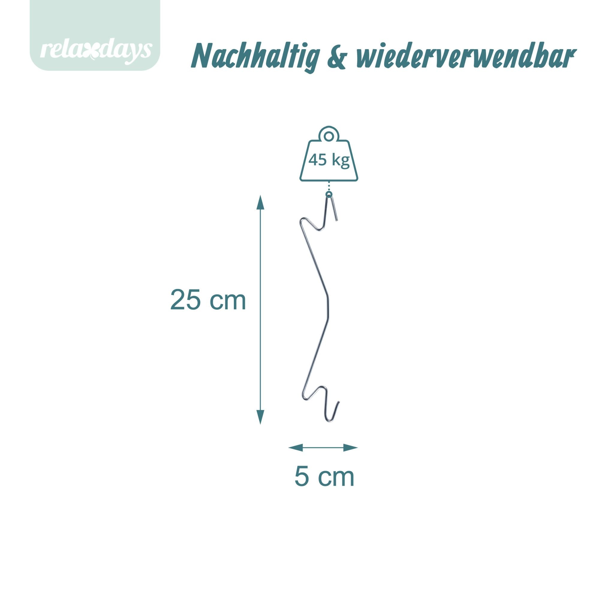 15er-Set Tomaten Haken mit Juteschnur Hellbraun-Silber von Relaxdays