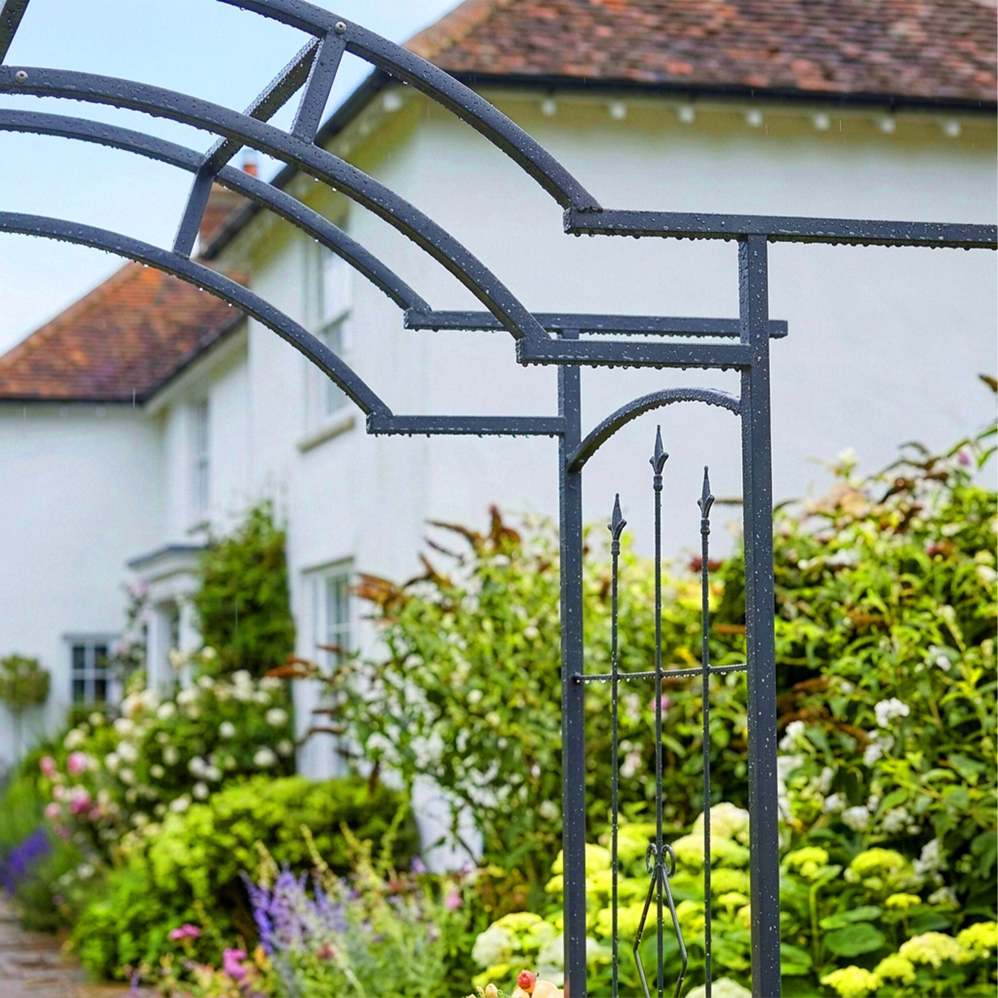Rosenbogen Stahl Schwarz von Relaxdays
