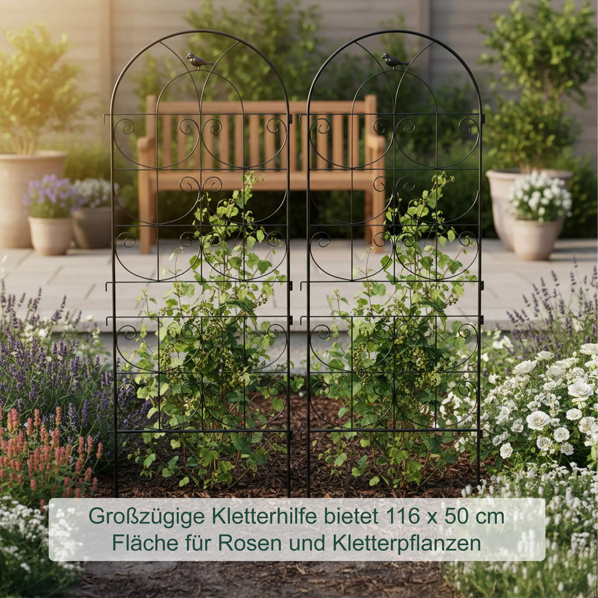Rankgitter Vogel Set Schwarz von Relaxdays