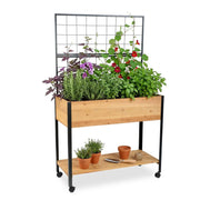 Hochbeet mit Ablage Hellbraun-Schwarz von Relaxdays