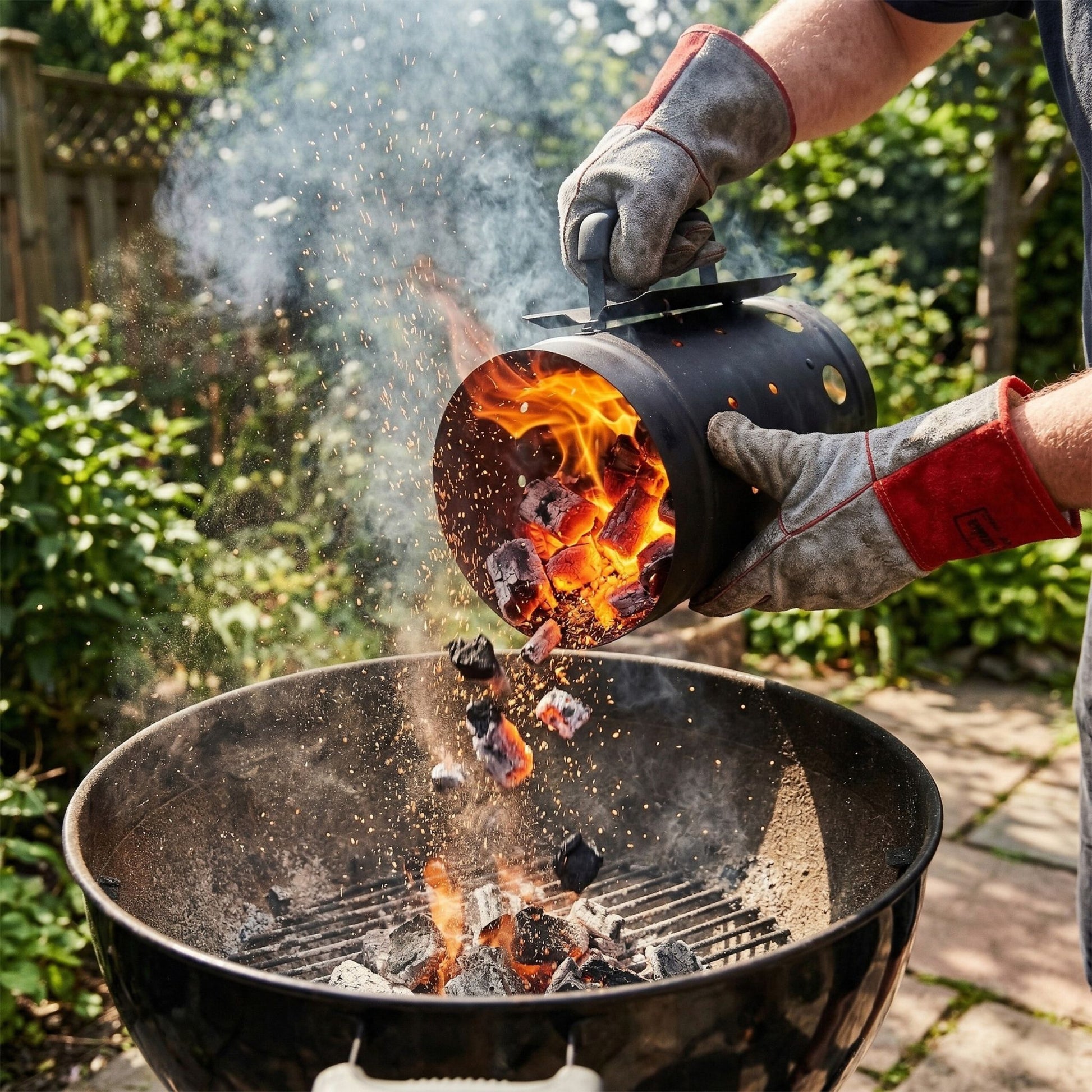 Anzündkamin für den Grill Schwarz von Relaxdays