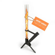 Feuerrohr Pelletfackel Edelstahl Schwarz-Transparent von Relaxdays