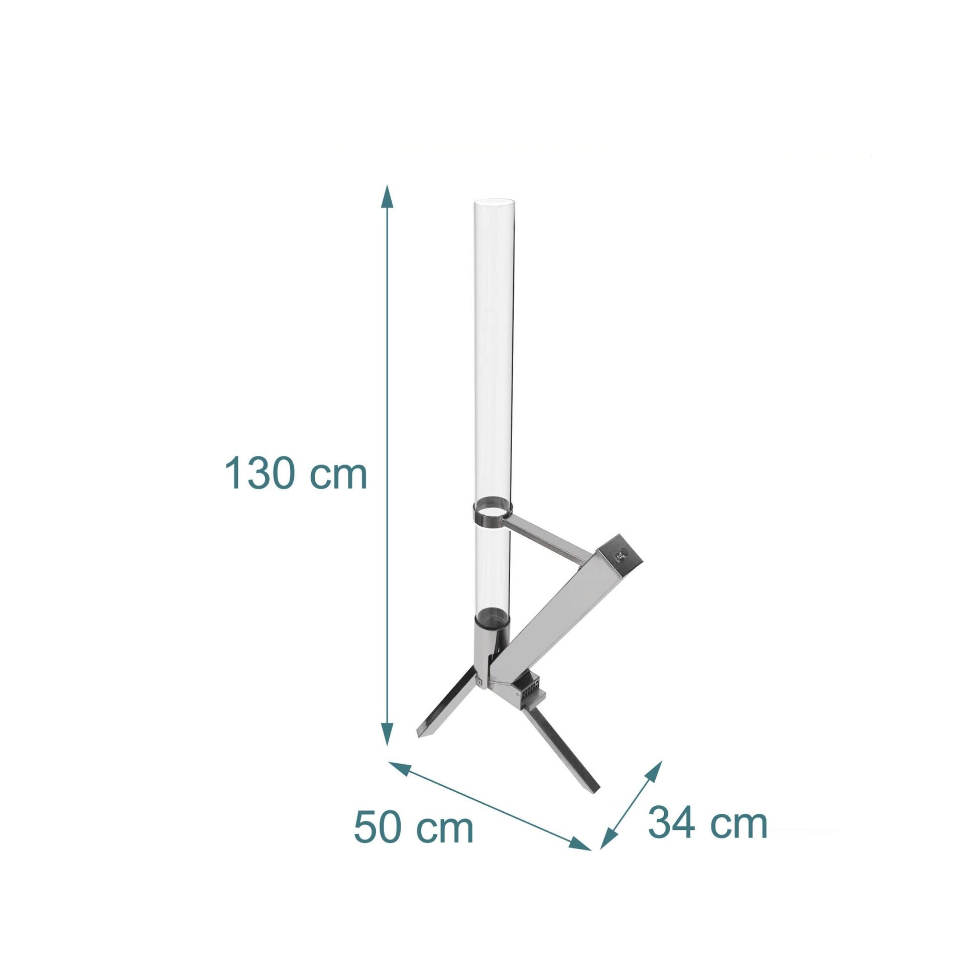 Feuerrohr Pelletfackel Edelstahl Silber-Transparent von Relaxdays