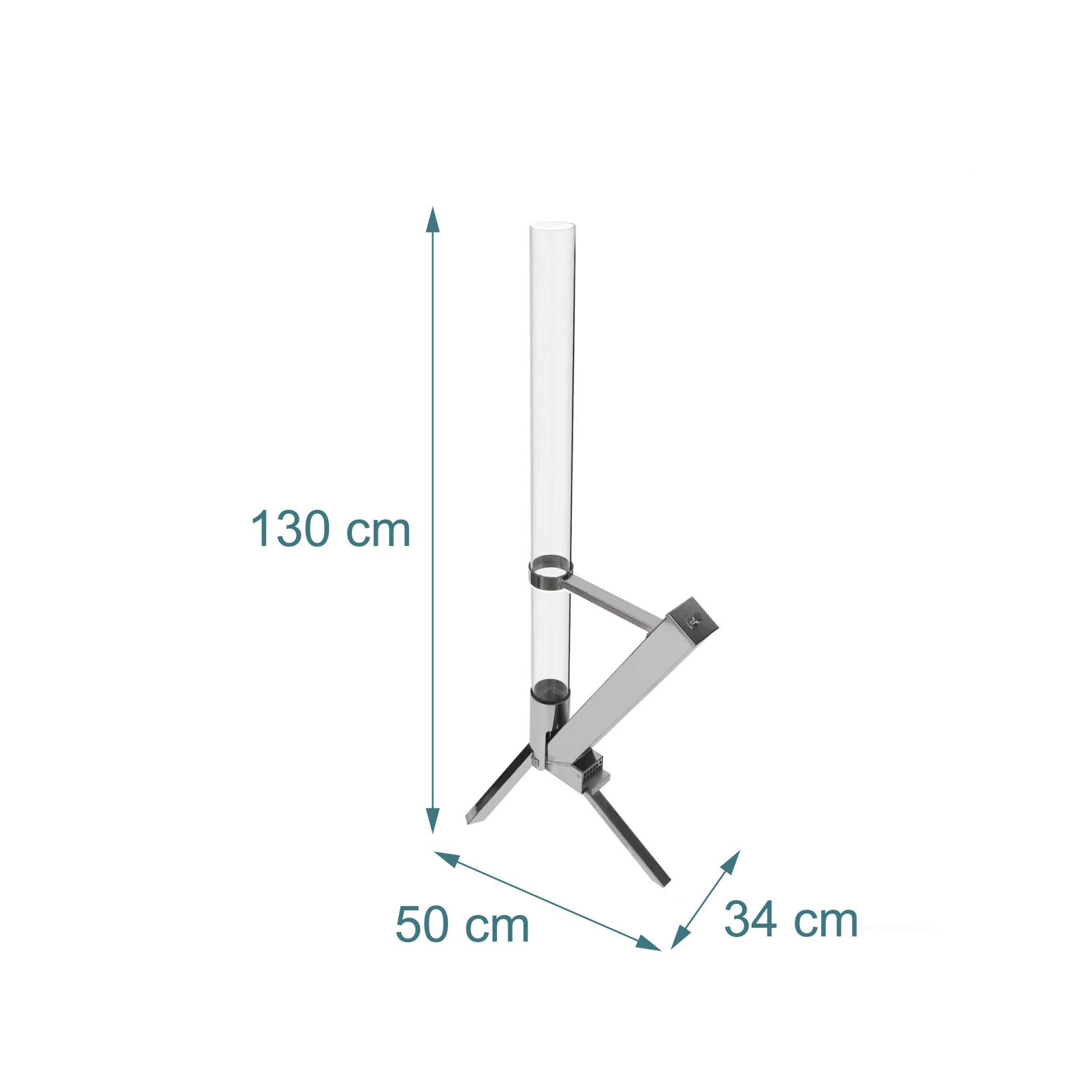Feuerrohr Pelletfackel Edelstahl Silber-Transparent von Relaxdays