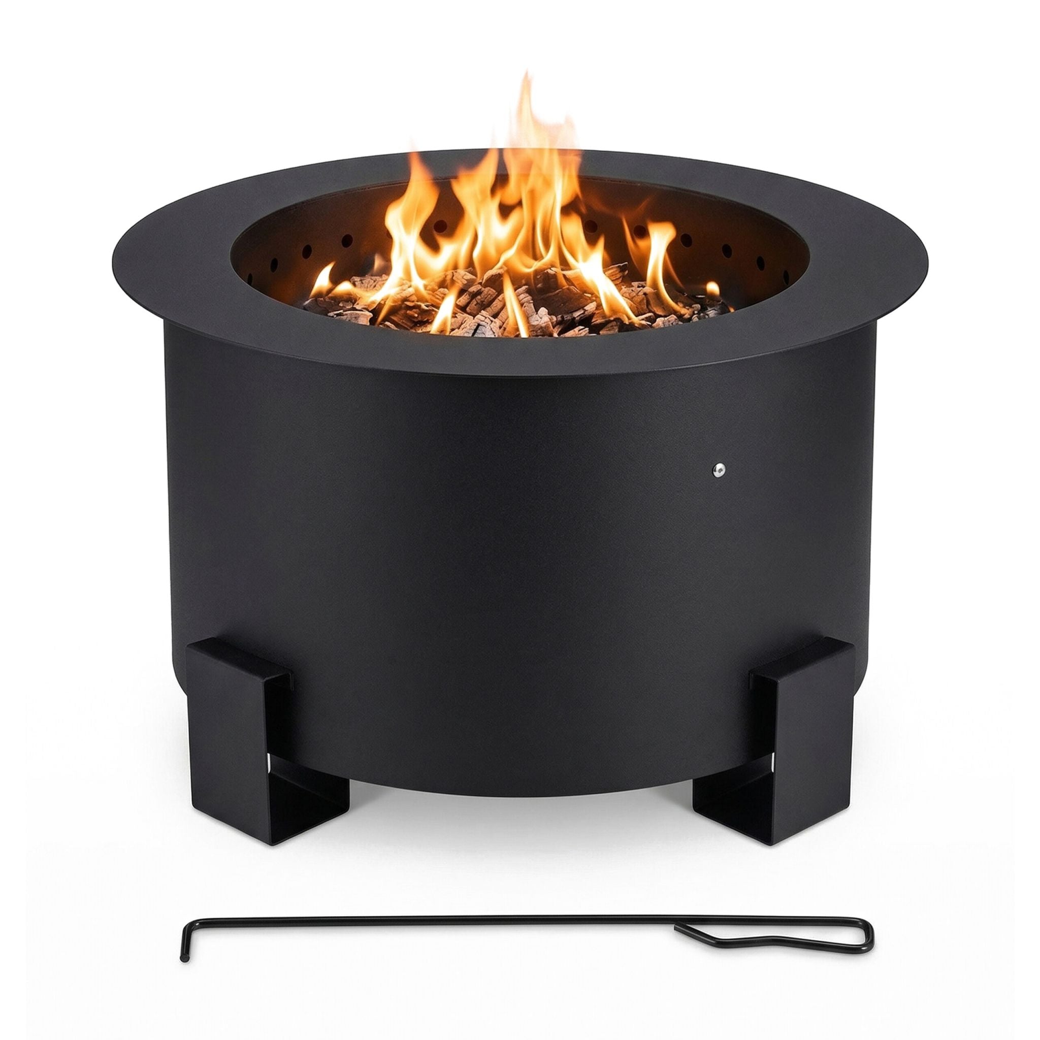 Feuerschale ohne Rauch Ø 56cm Schwarz von Relaxdays