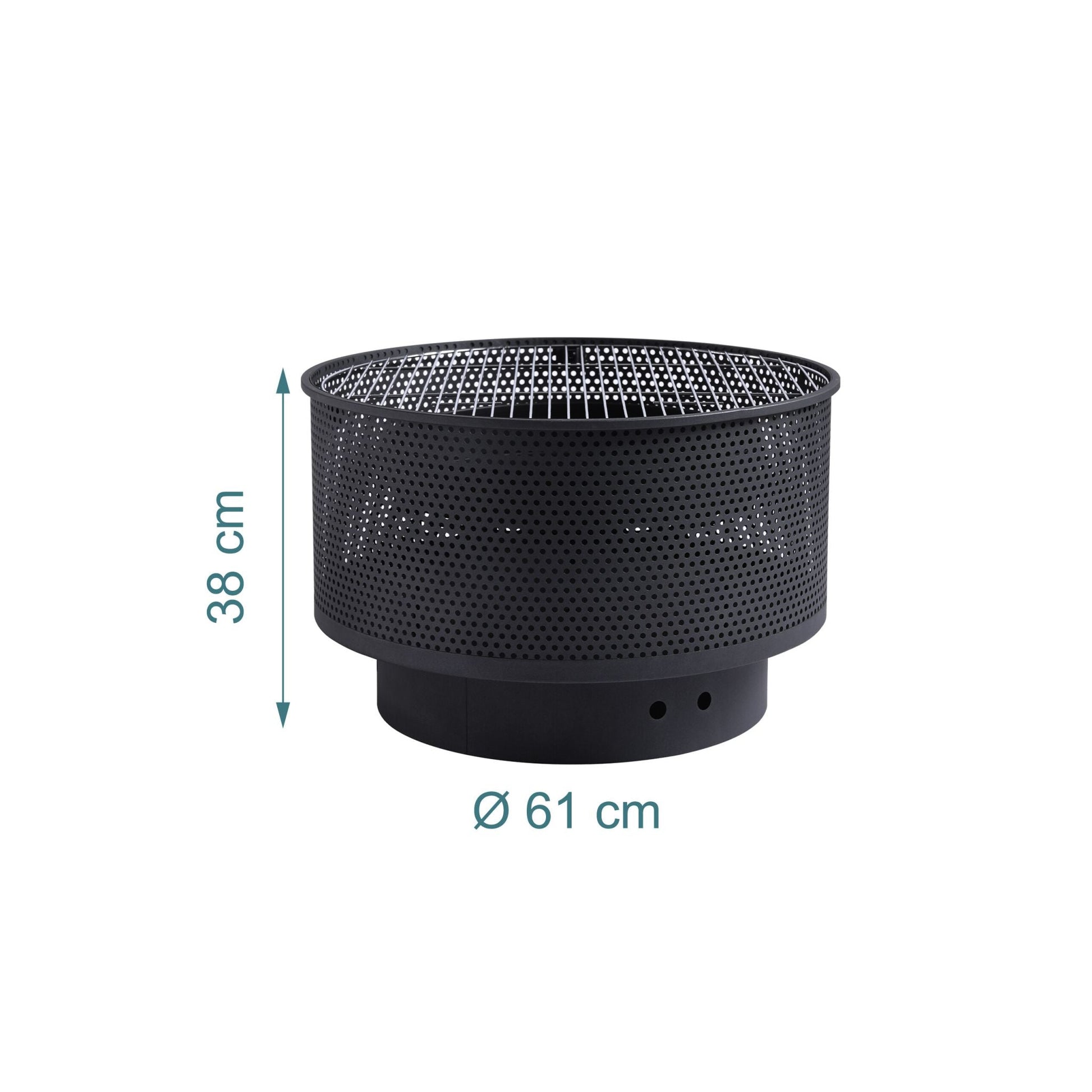 Feuerschale mit Grillrost Schwarz von Relaxdays
