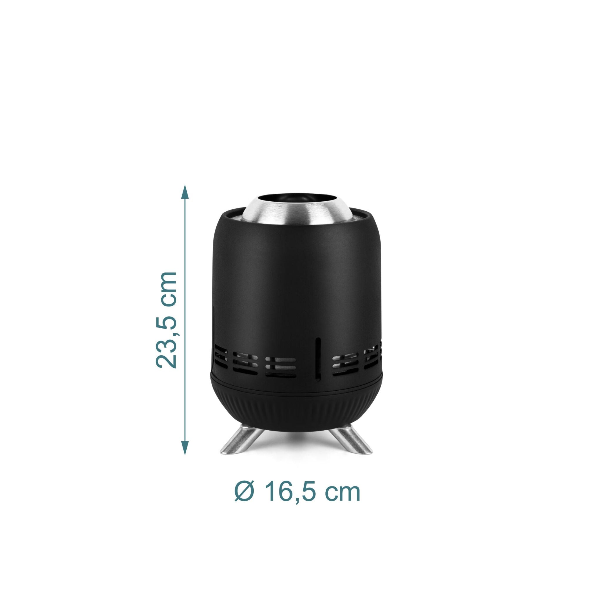 Tischkamin ohne Rauch Ø16,5cm Schwarz von Relaxdays