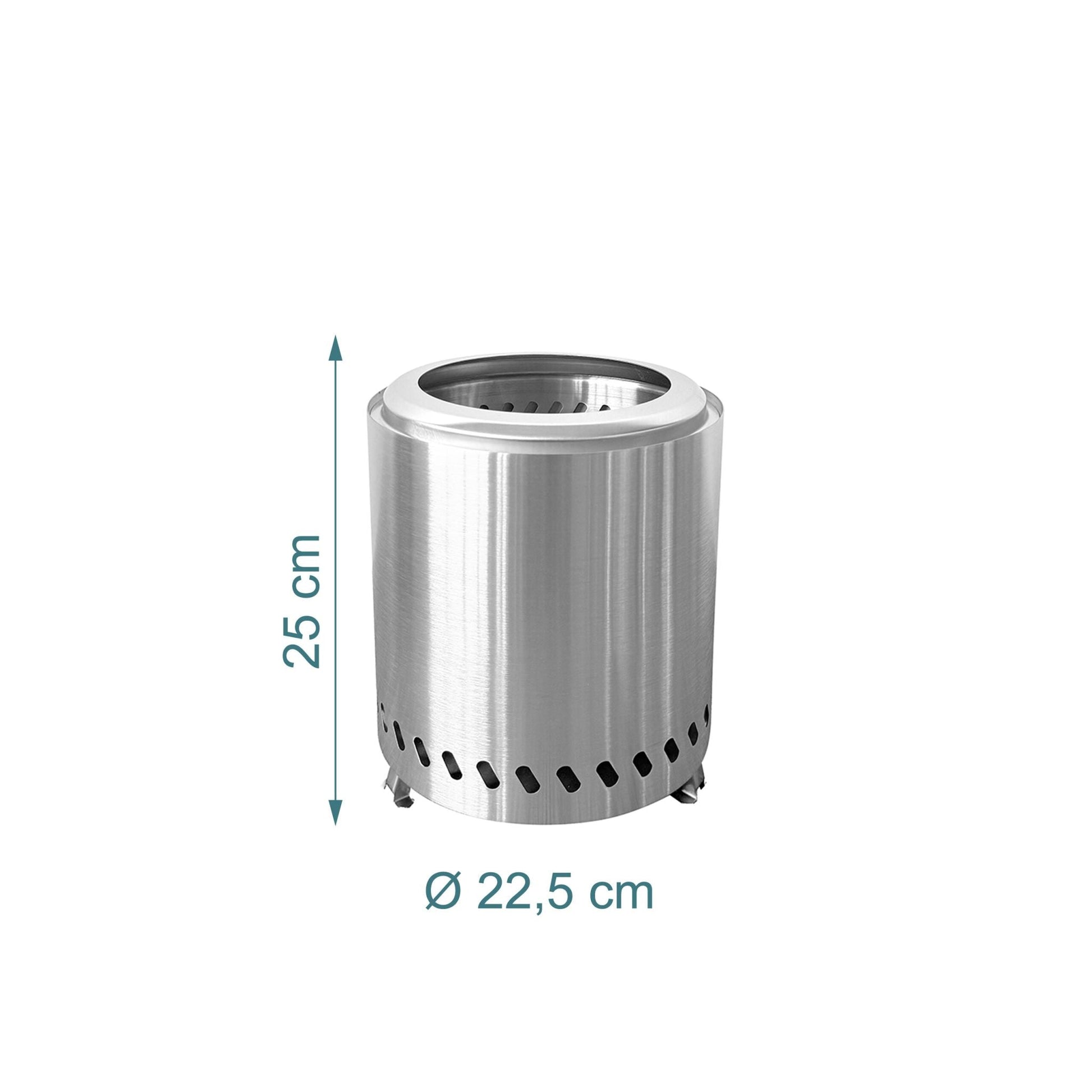 Tischkamin ohne Rauch Ø22,5cm Silber von Relaxdays