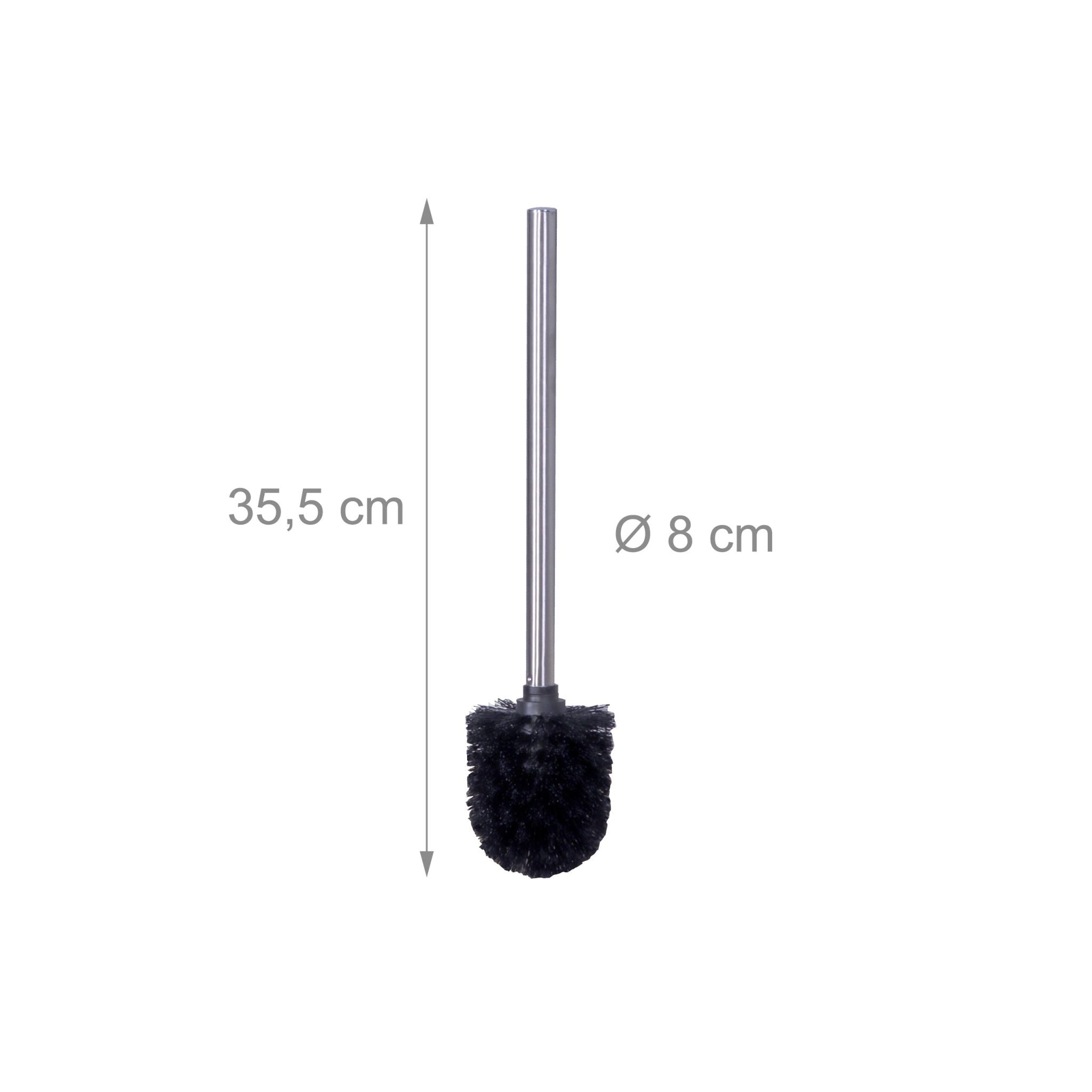 WC Bürste mit 5 Bürstenköpfen D 8cm Schwarz-Silber