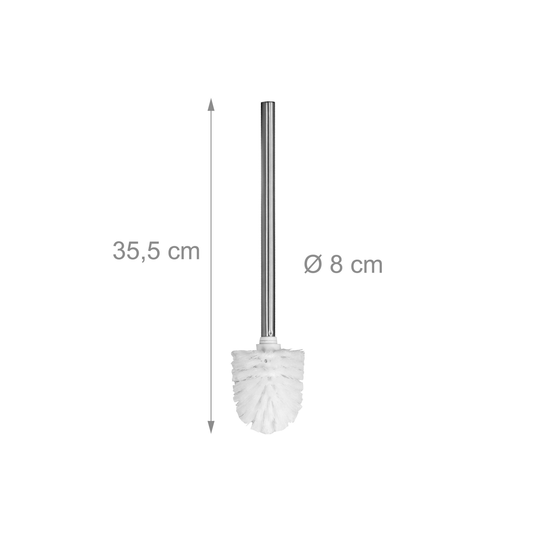 WC Bürste mit 5 Bürstenköpfen D 8cm Weiss-Silber