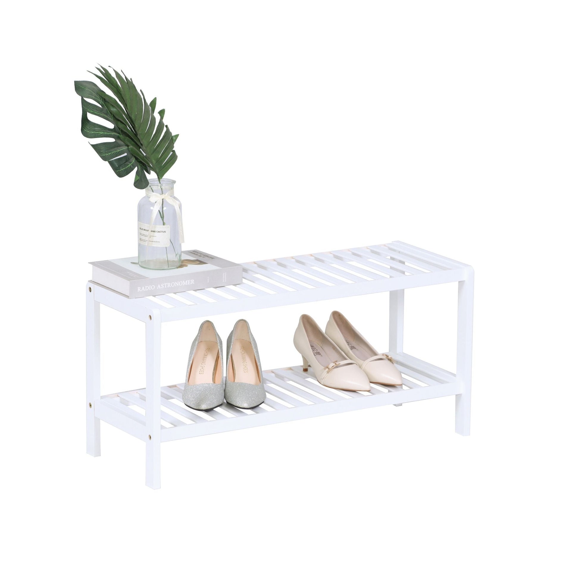 Schuhregal Bambus Weiss von Relaxdays