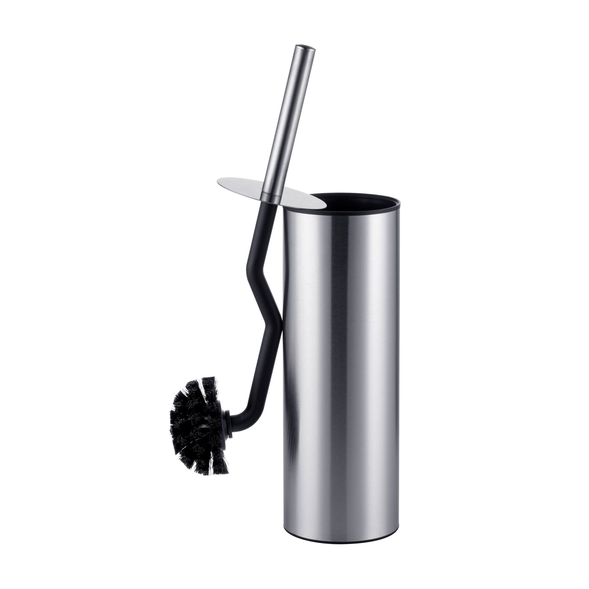 WC Bürste mit Randreiniger Schwarz-Silber