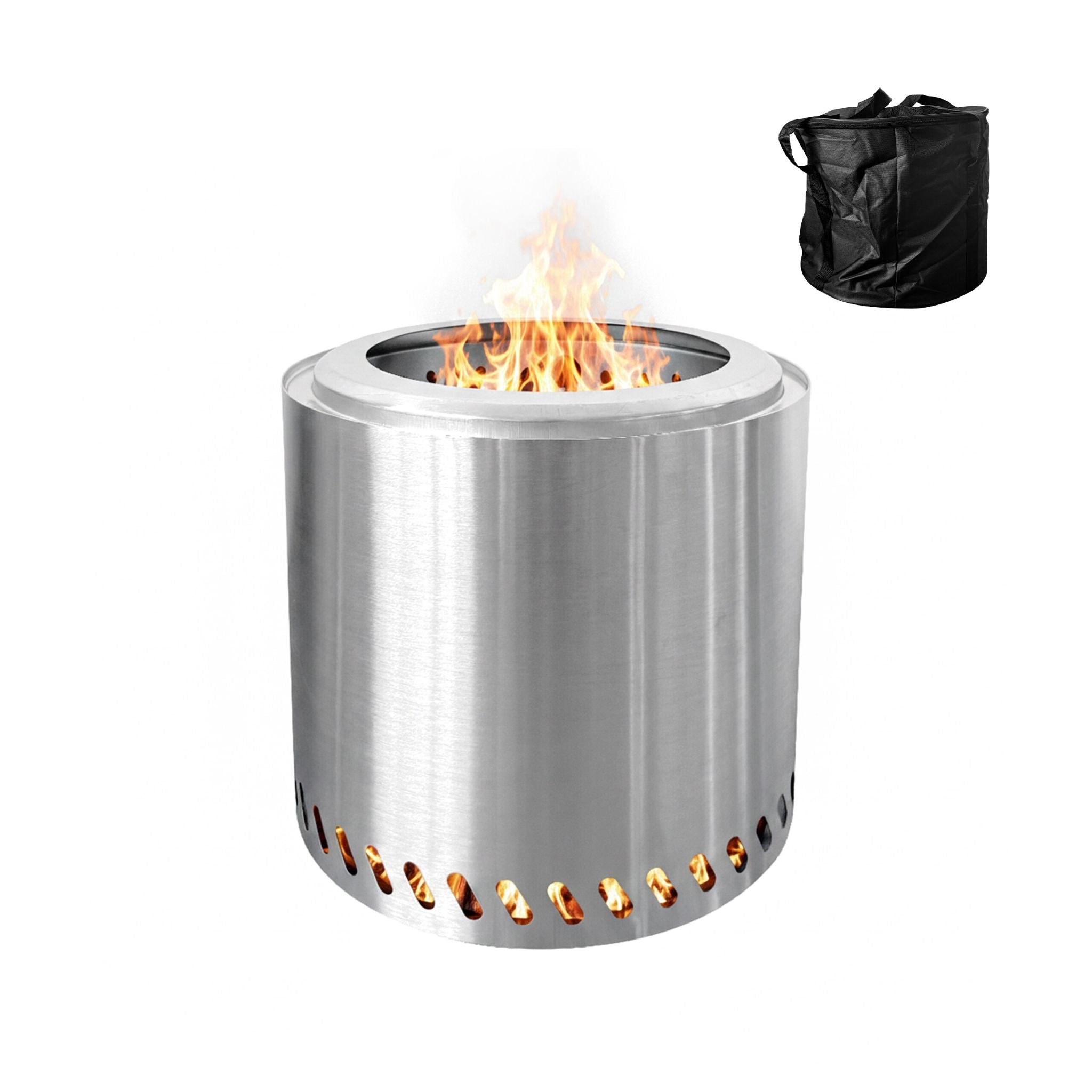 Feuerschale ohne Rauch Ø 38cm Silber von Relaxdays