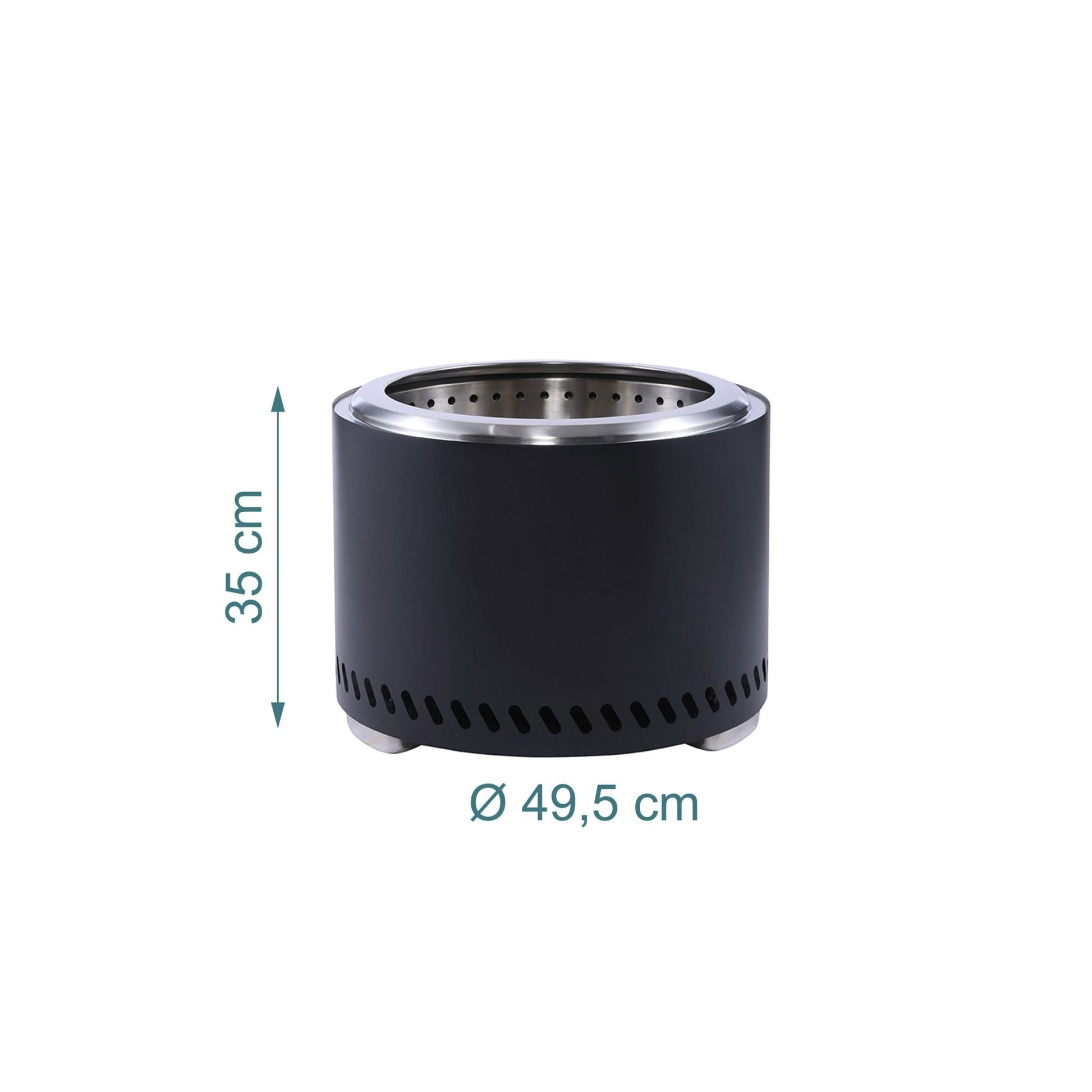 Feuerschale ohne Rauch Ø 49,5cm Schwarz von Relaxdays