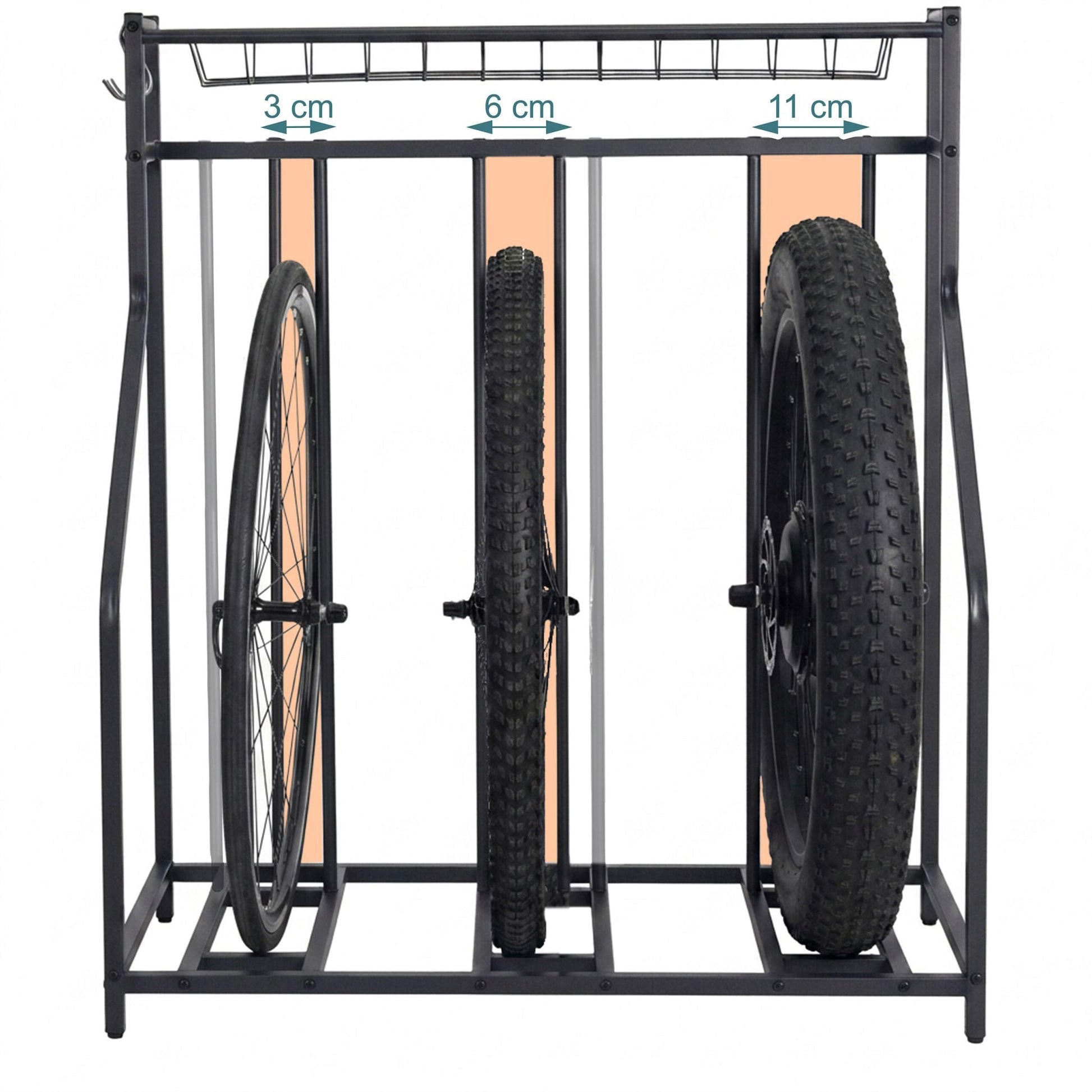Fahrradständer Boden mit Korb Schwarz von Relaxdays