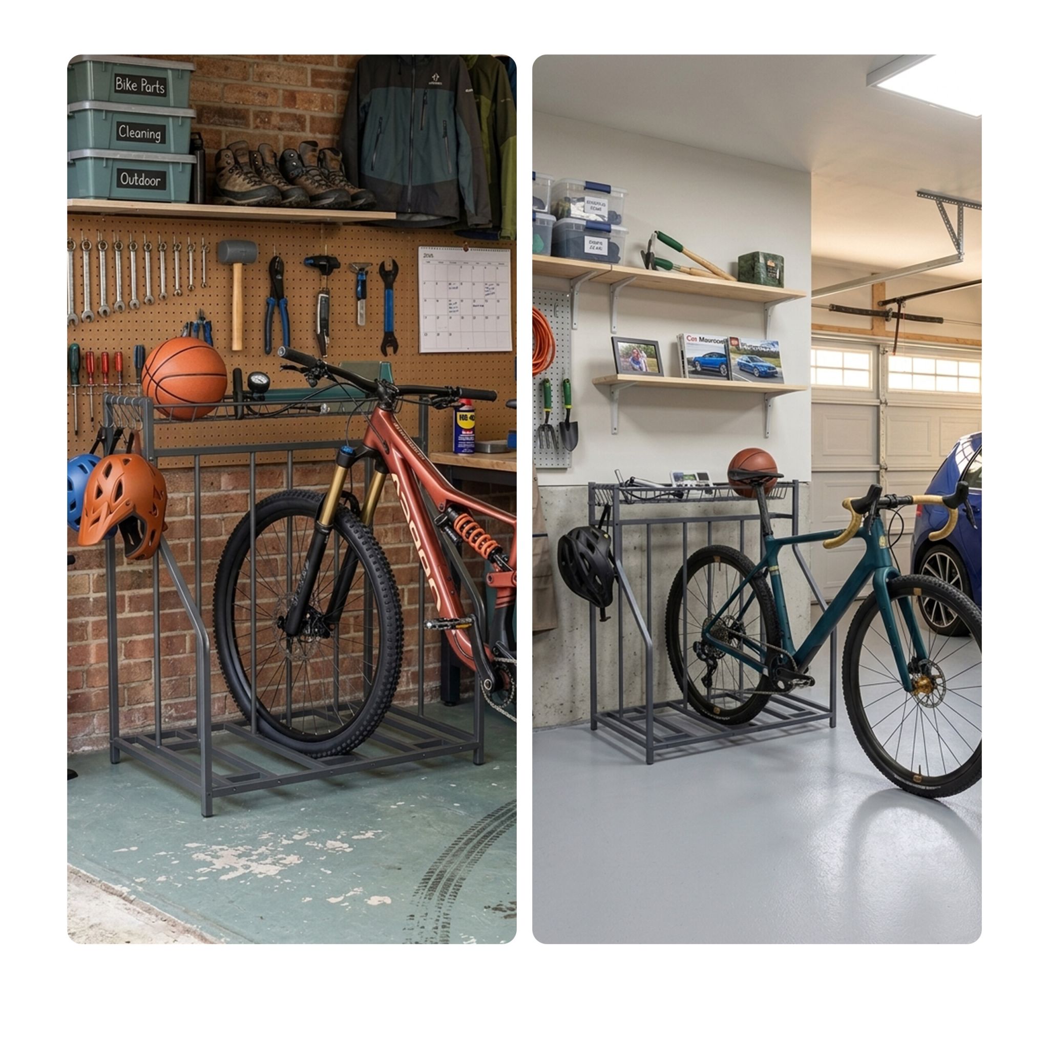 Fahrradständer Boden mit Korb Anthrazit von Relaxdays