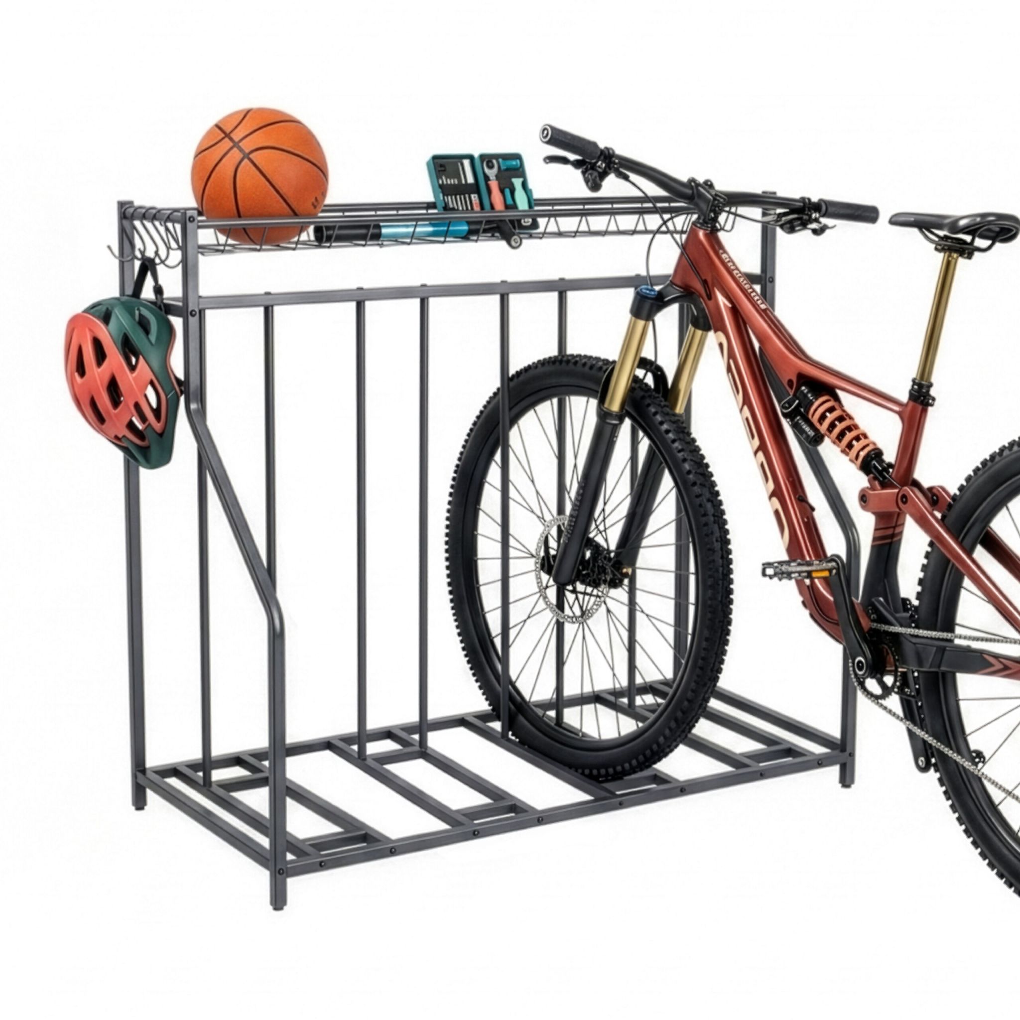 Fahrradständer Boden mit Korb Anthrazit von Relaxdays