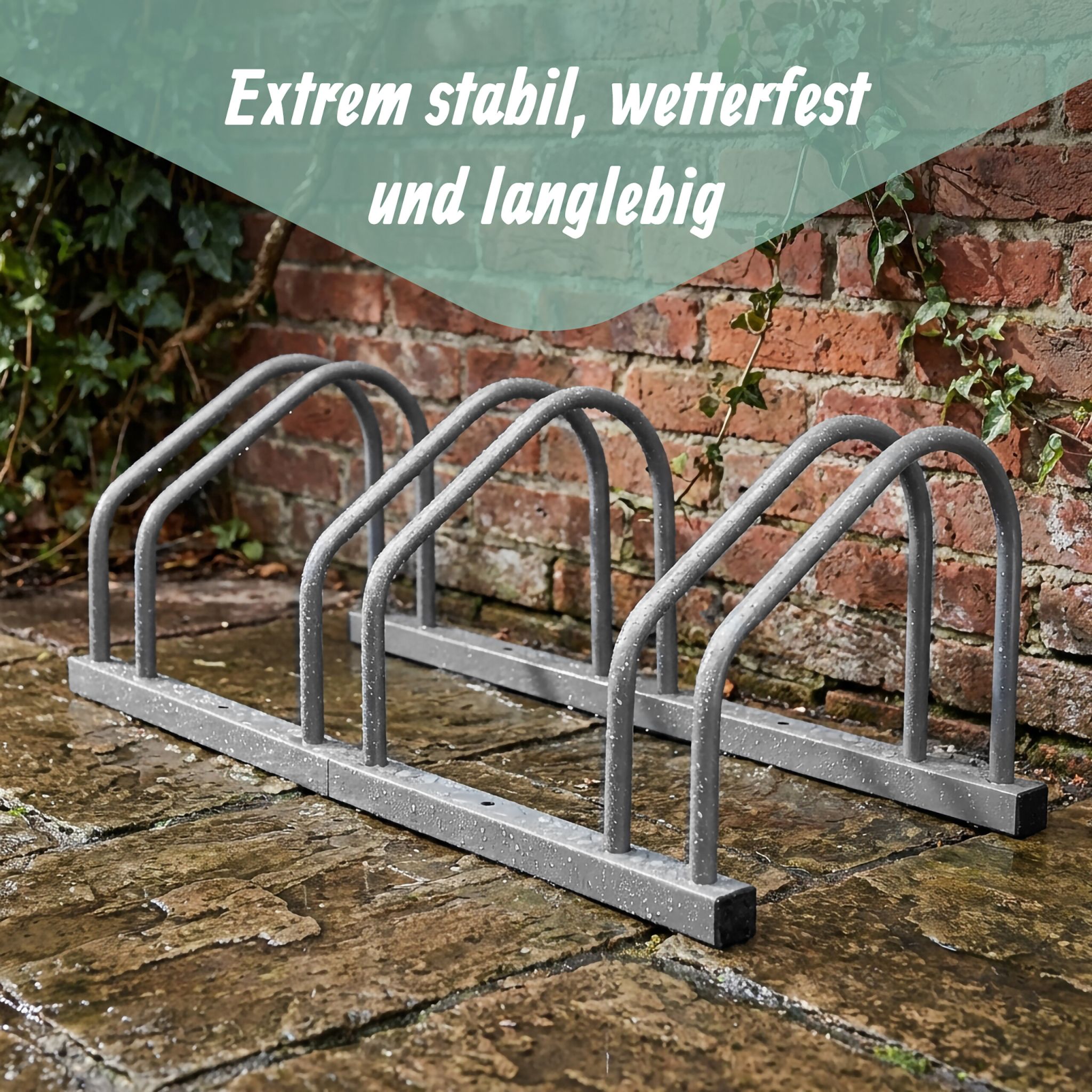 Fahrradständer für Boden und Wandmontage Silber von Relaxdays