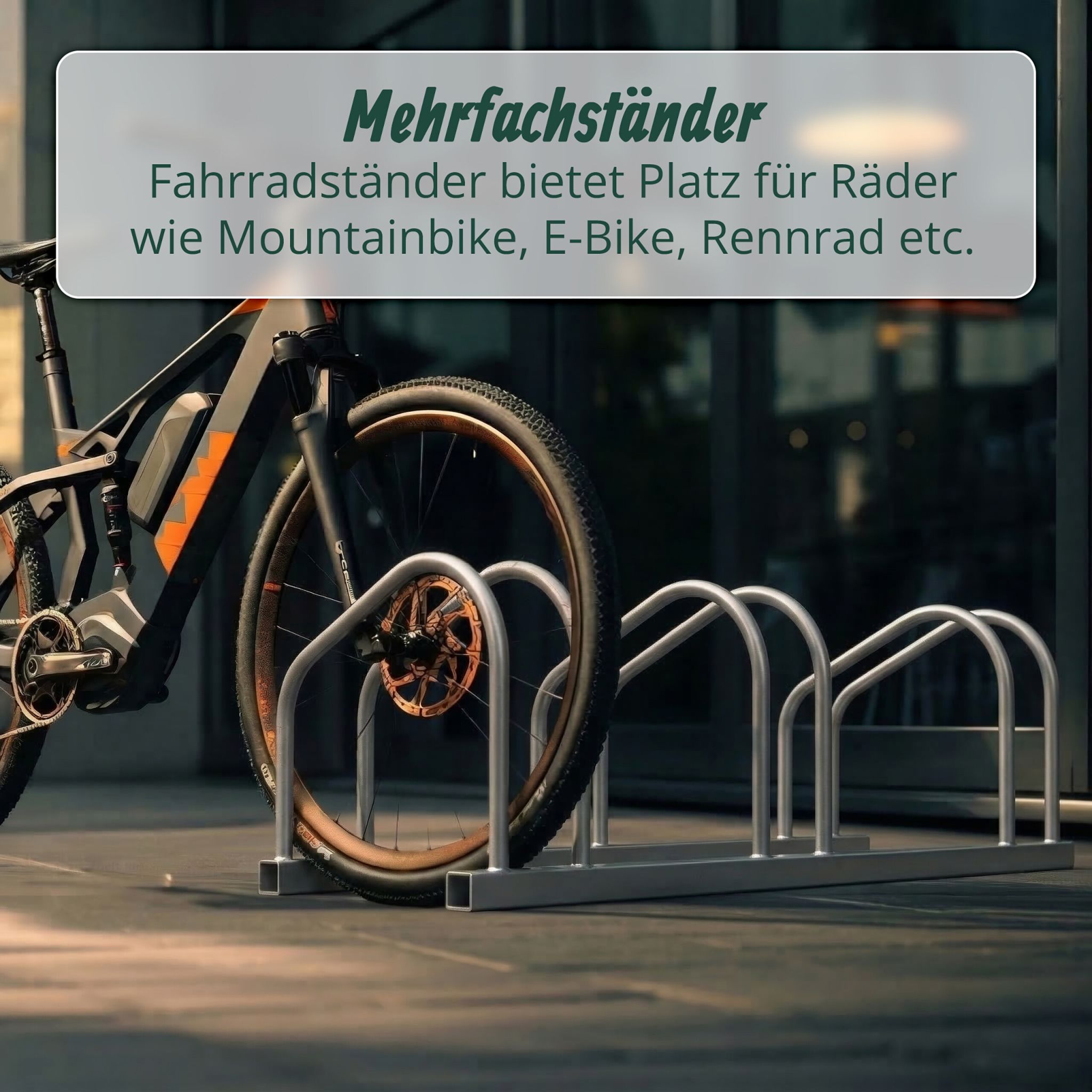 Fahrradständer für Boden und Wandmontage Silber von Relaxdays