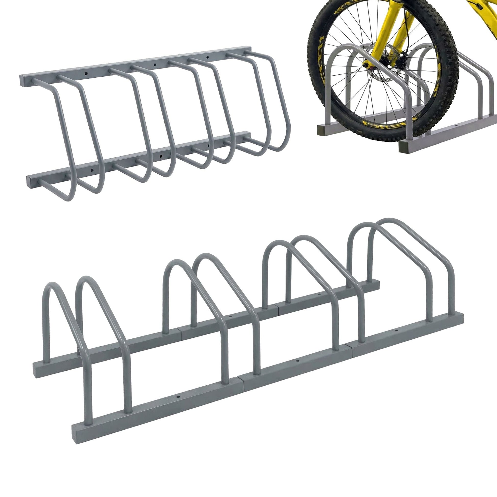 Fahrradständer für Boden und Wandmontage Silber von Relaxdays
