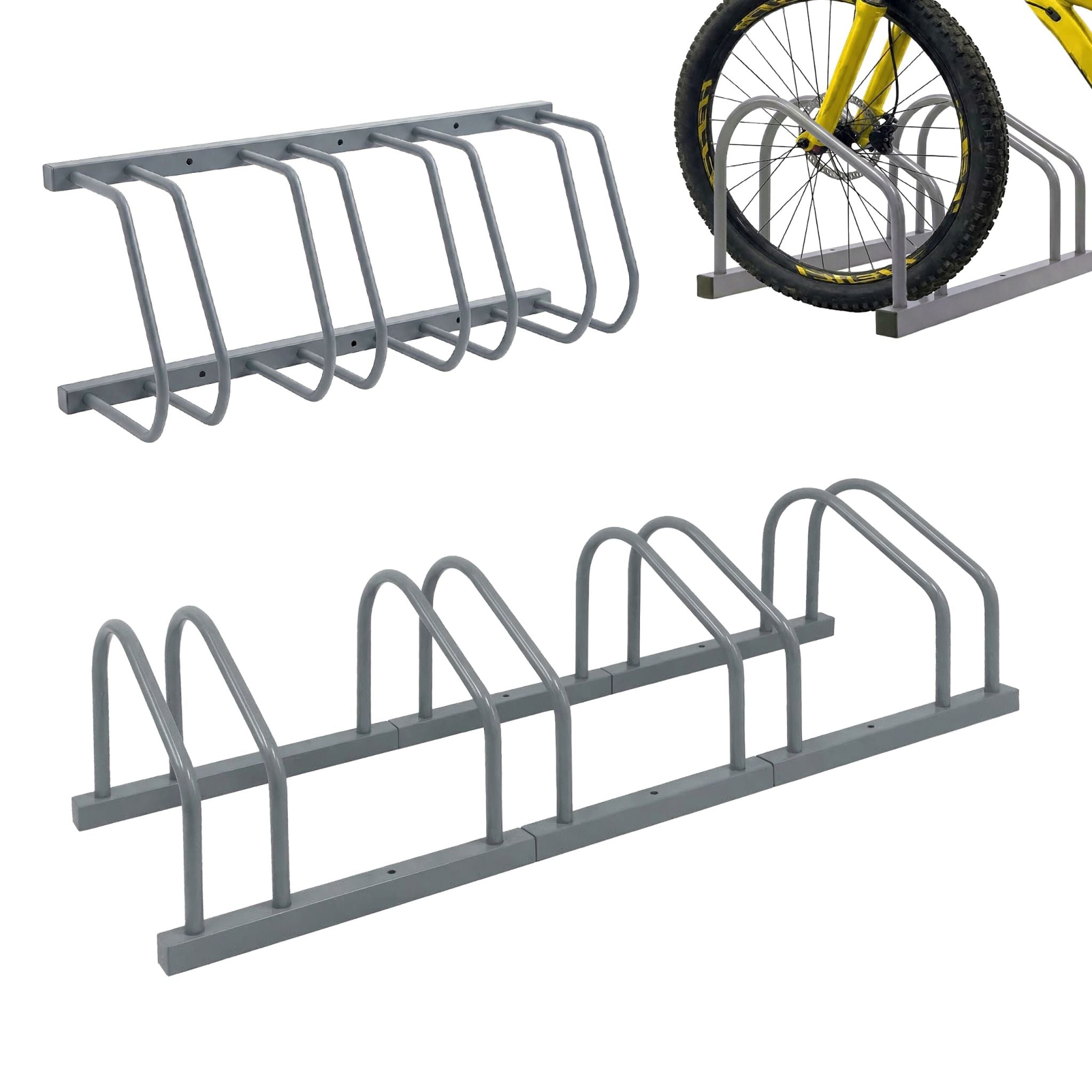 Fahrradständer für Boden und Wandmontage Silber von Relaxdays