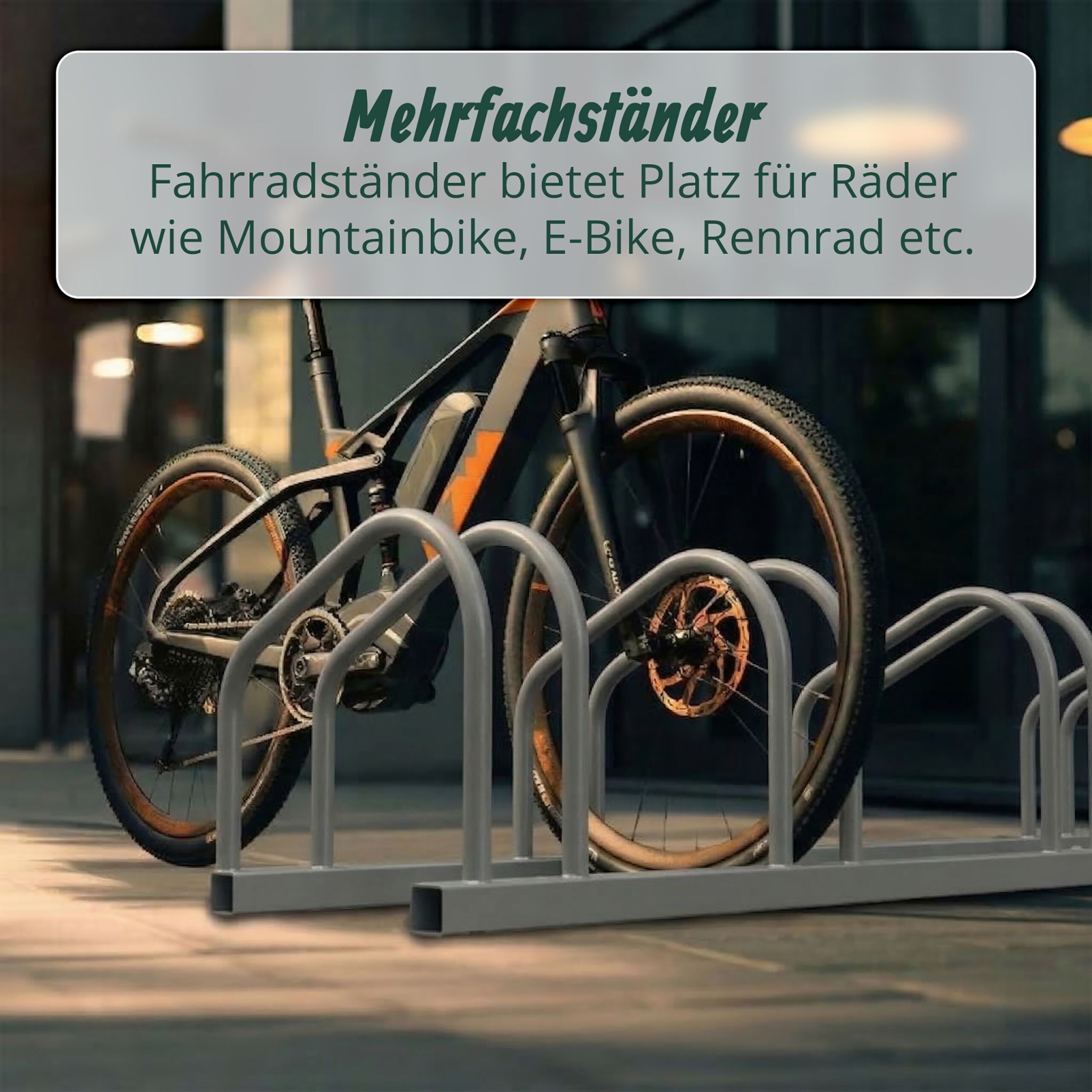 Fahrradständer für Boden und Wandmontage Silber von Relaxdays