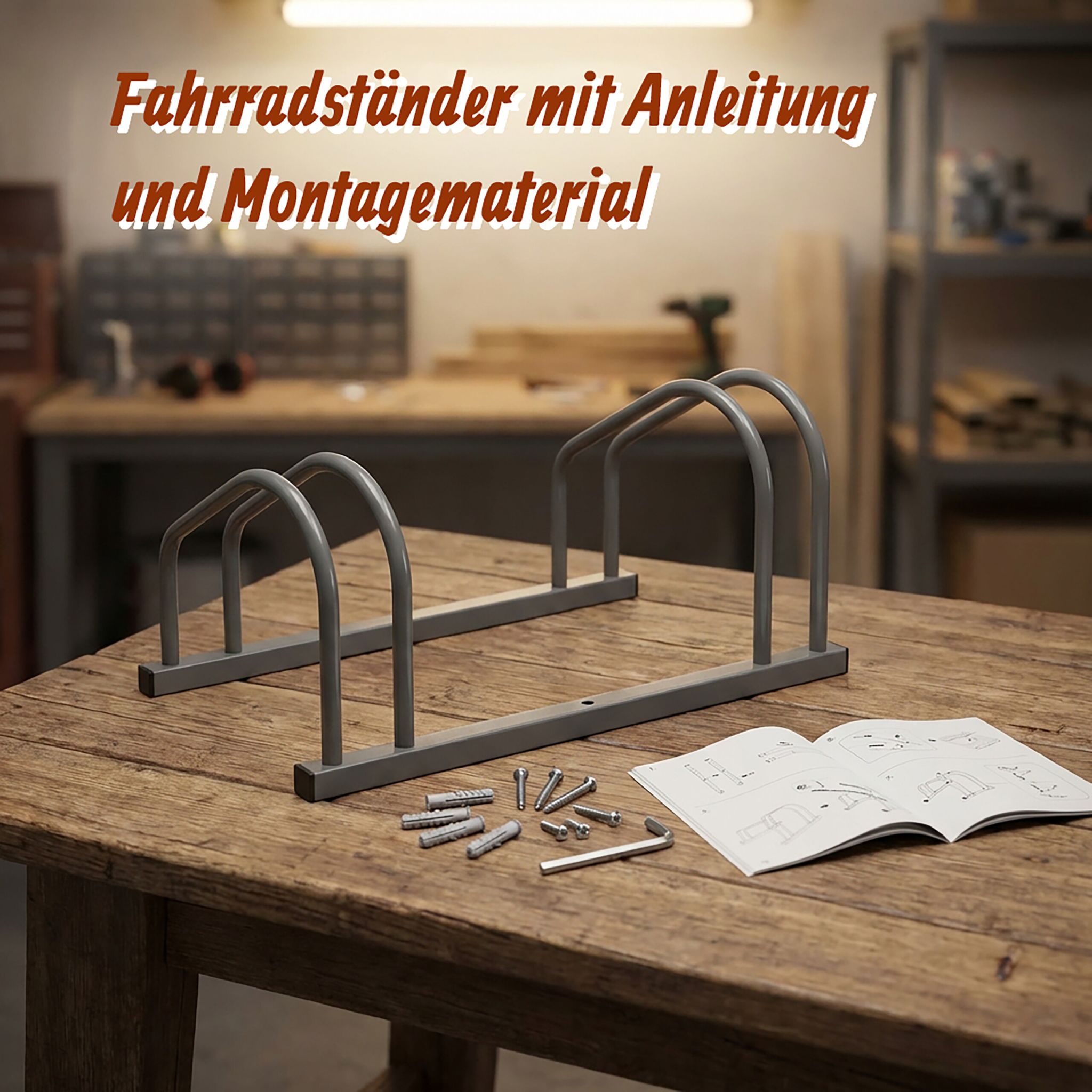 Fahrradständer für Boden und Wandmontage Silber von Relaxdays