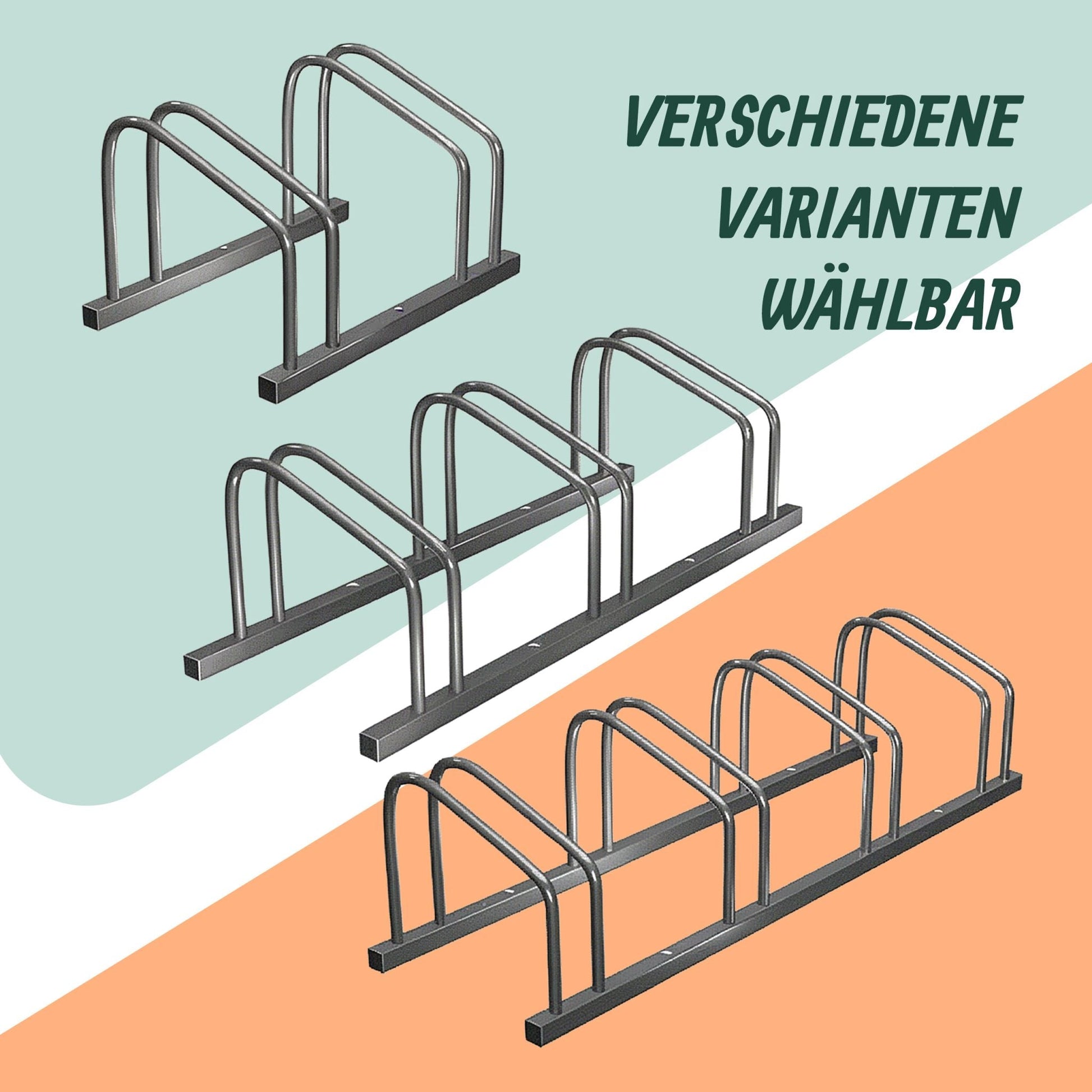 Fahrradständer für Boden und Wandmontage Silber von Relaxdays