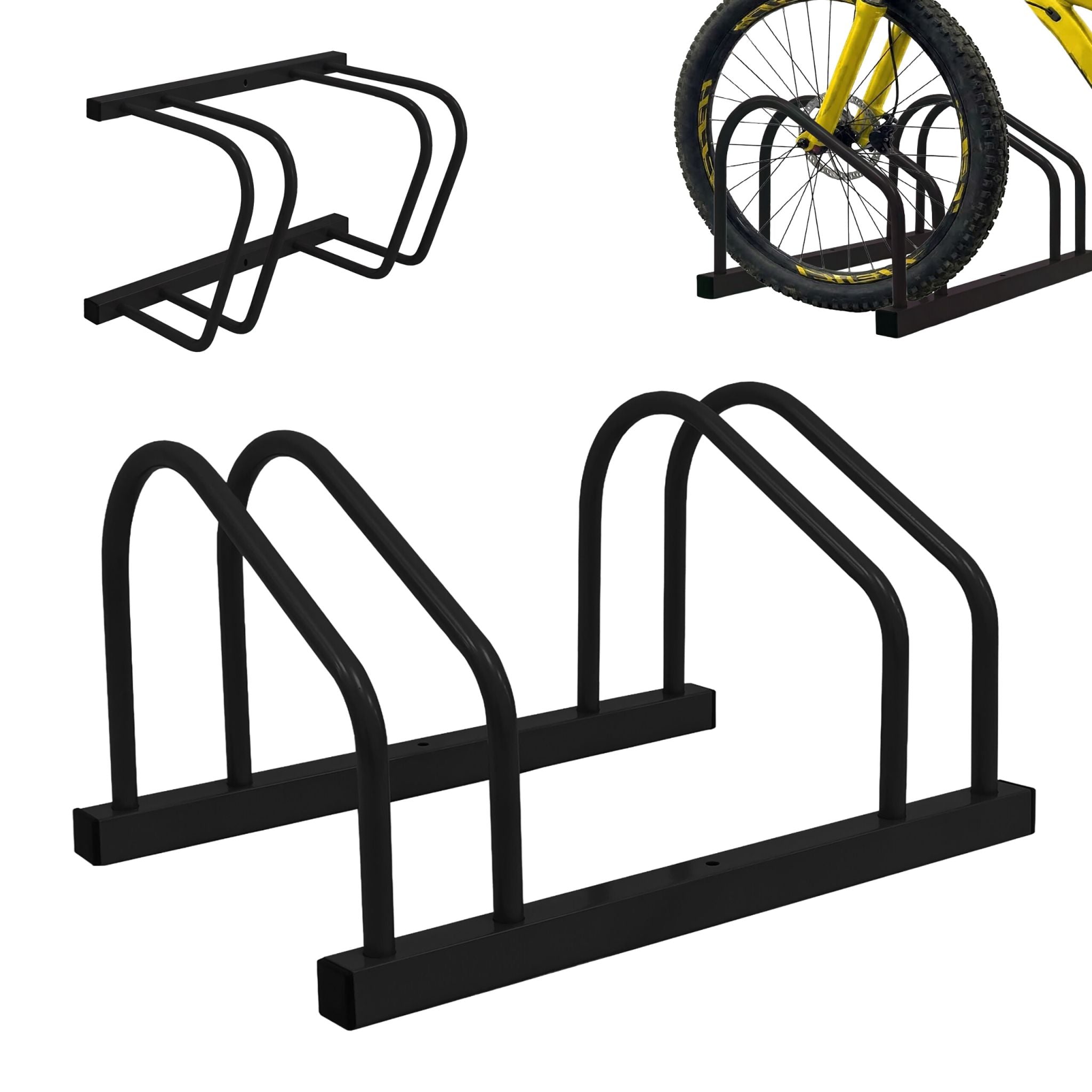Fahrradständer für Boden und Wandmontage Schwarz von Relaxdays