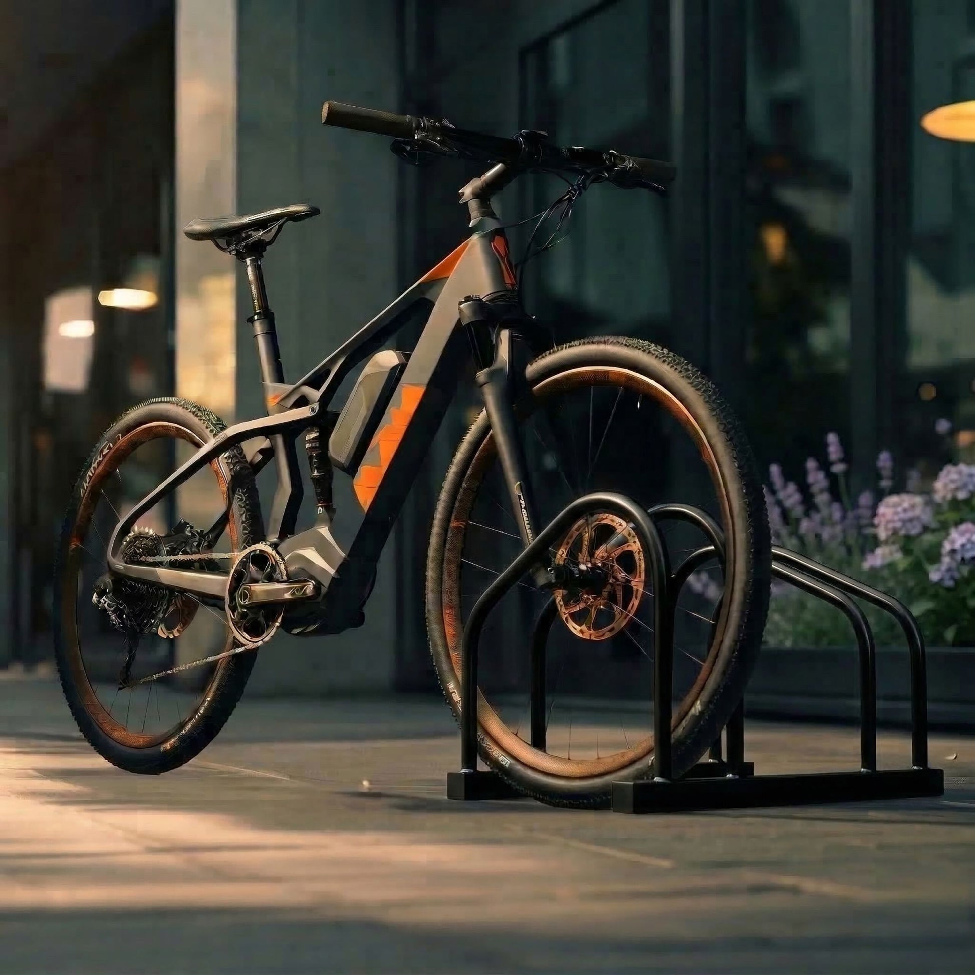 Fahrradständer für Boden und Wandmontage Schwarz von Relaxdays