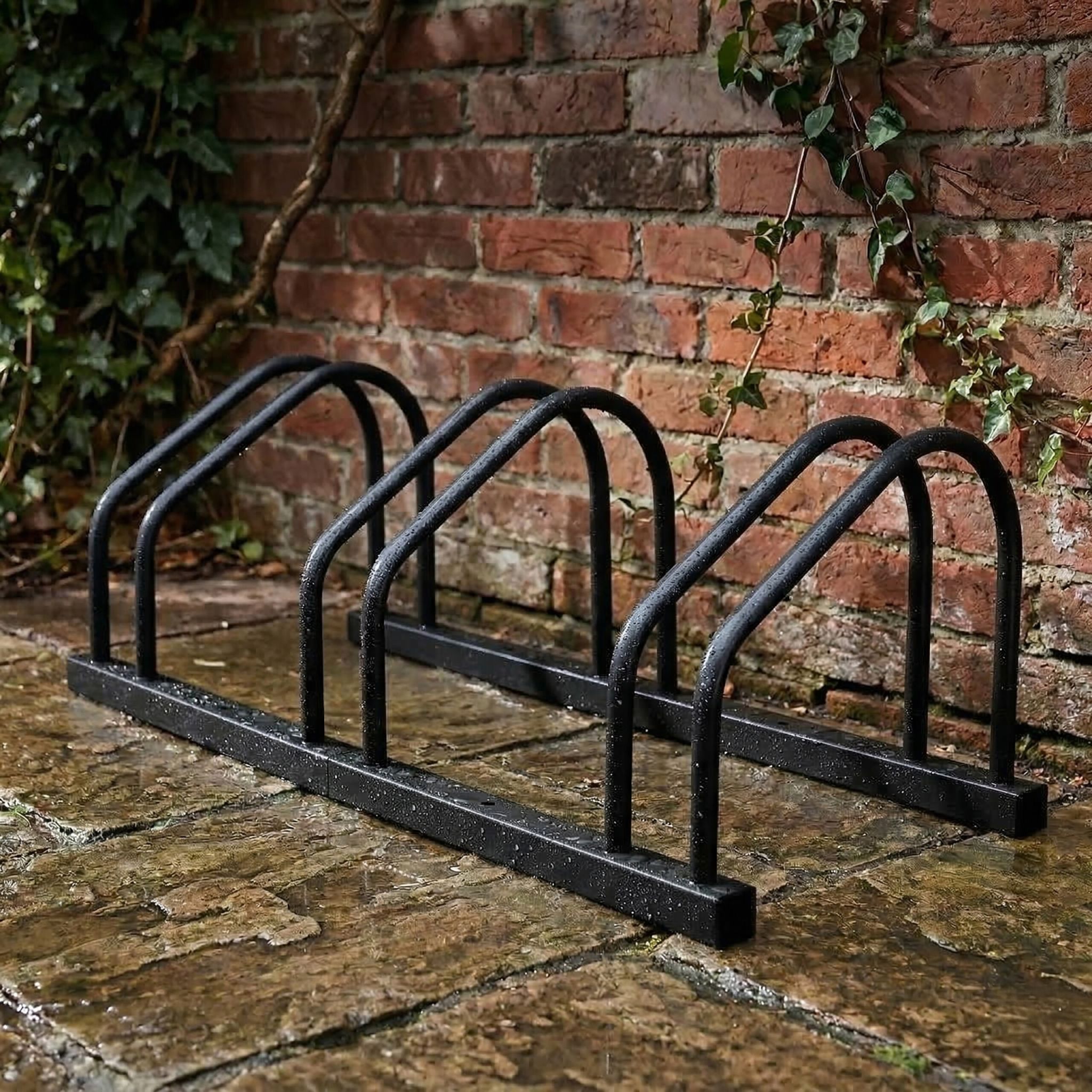 Fahrradständer für Boden und Wandmontage Schwarz von Relaxdays