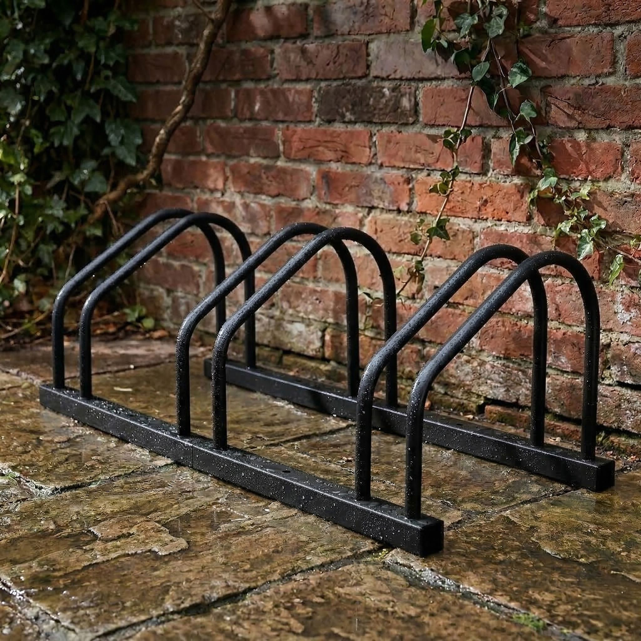 Fahrradständer für Boden und Wandmontage Schwarz von Relaxdays