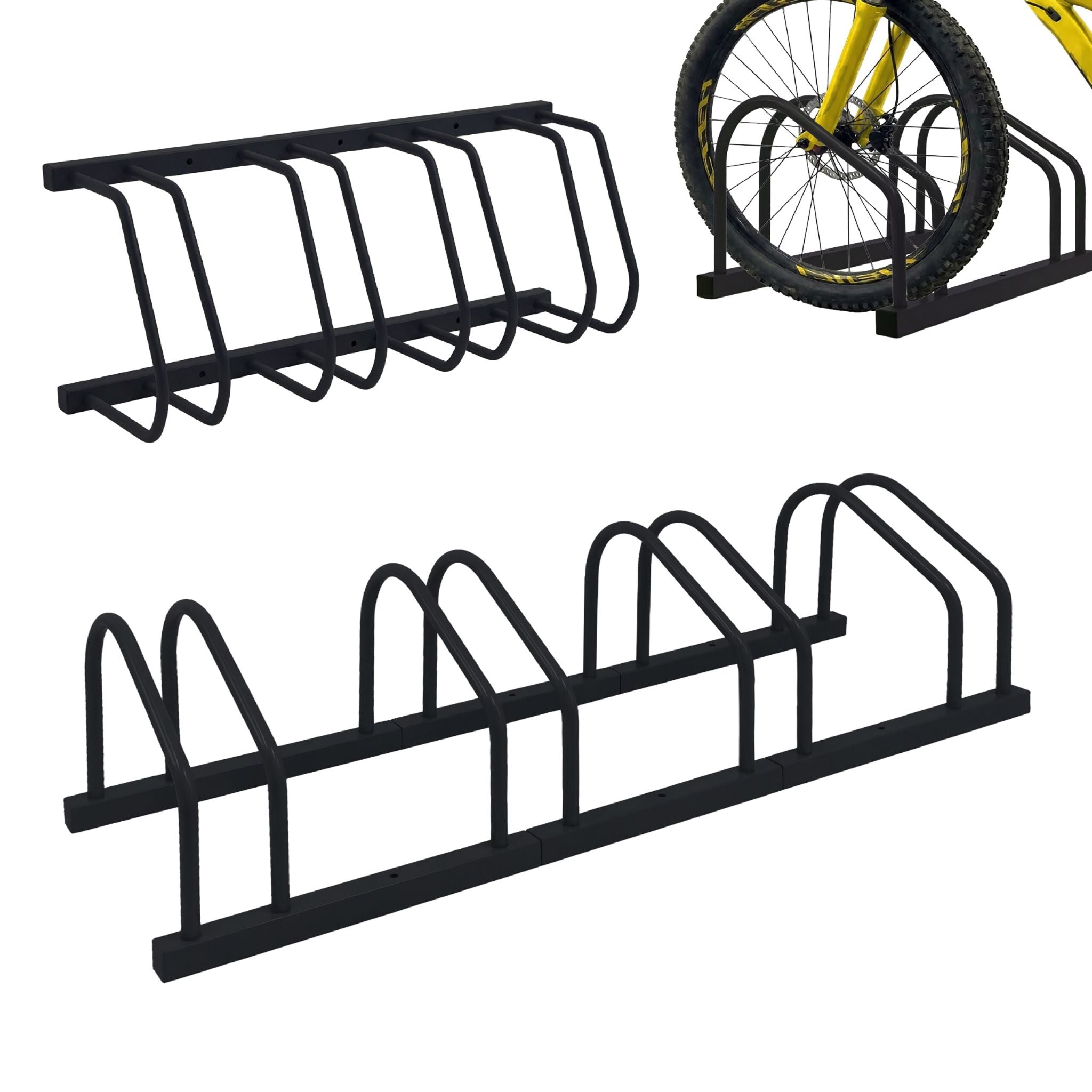 Fahrradständer für Boden und Wandmontage Schwarz von Relaxdays